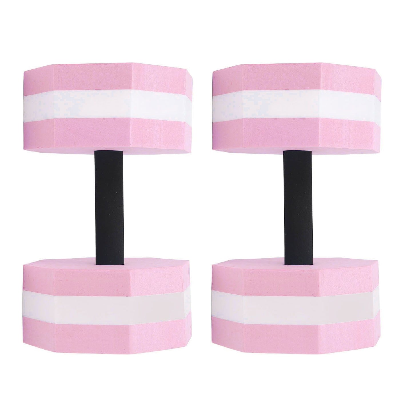 2Pcs High Density EVA Foam Dumbbell Set Aquatic Exercise Dumbbells for Men Women Indoor Swimming Pools Aerobic Fitness Rehabilitation Training Diamond Shaped Pink White Pink