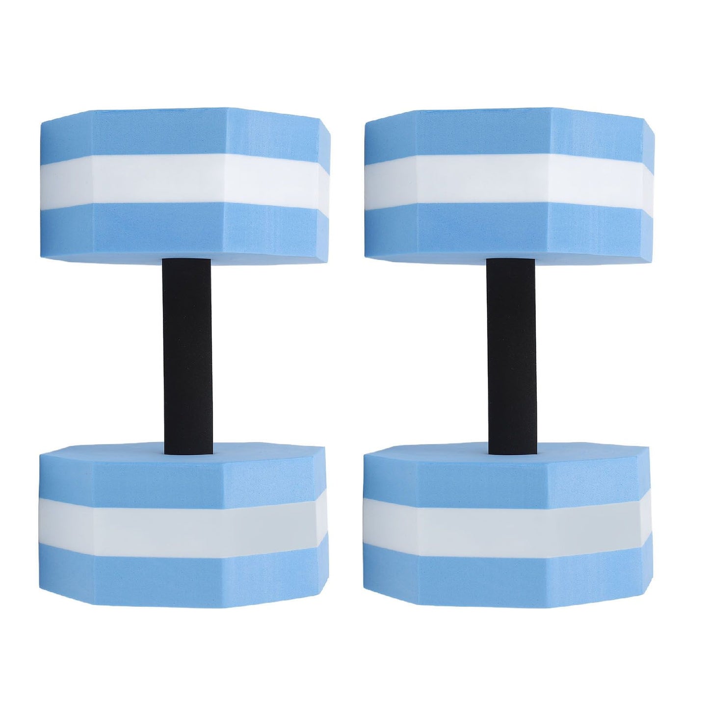 2Pcs High Density EVA Foam Dumbbell Set Aquatic Exercise Dumbbells for Men Women Indoor Swimming Pools Aerobic Fitness Rehabilitation Training Diamond Shaped Blue White Blue