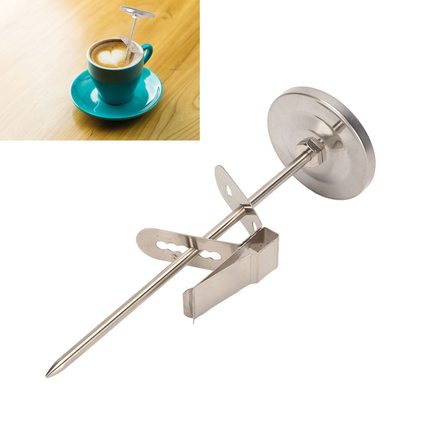 Probe Oven Thermometer Large Dial Design Stainless Steel Probe Food Thermometer with Detachable Clamp