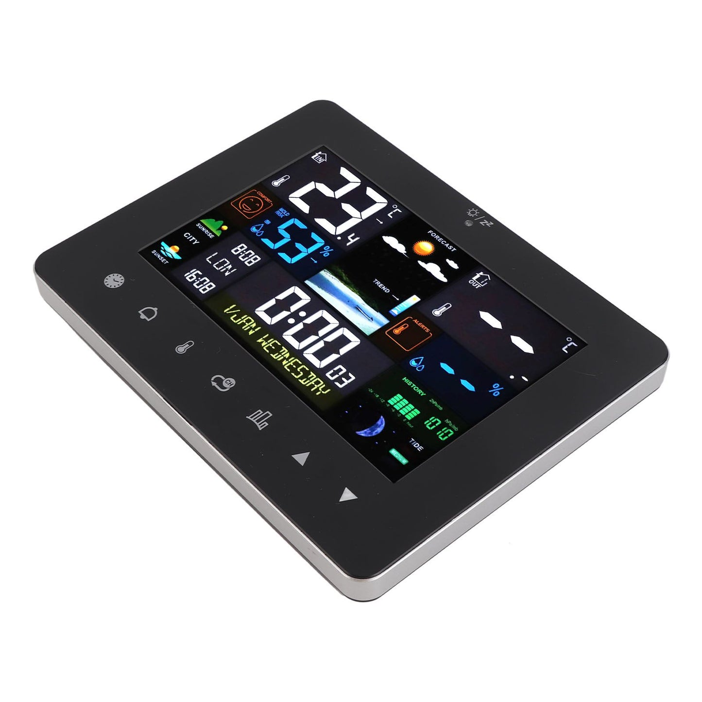 Colorful Touch Screen Digital Weather Forecast Station Wireless Indoor Outdoor Thermometer