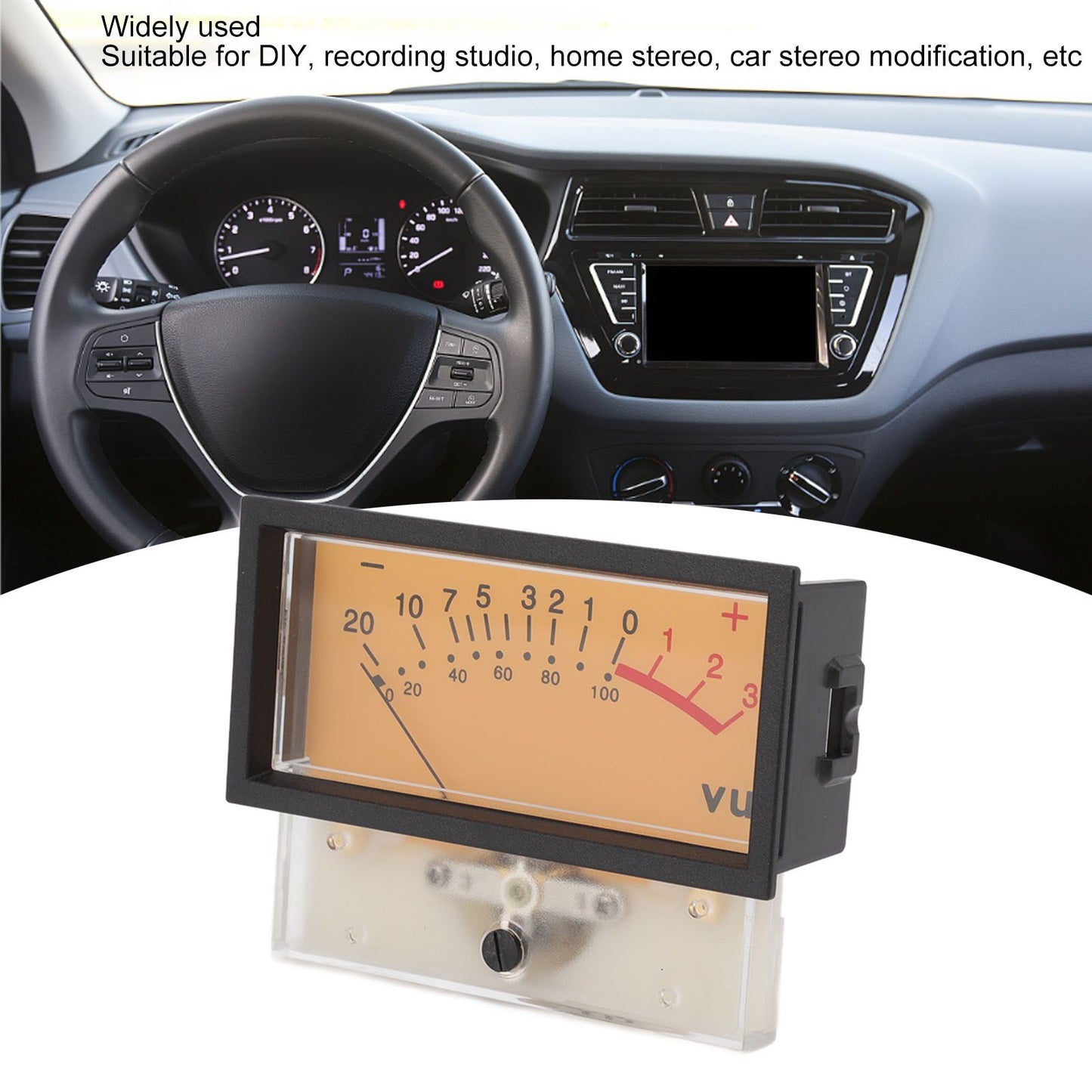 12V High Accuracy VU Meter Header DB Audio Level Header Power Amplifier Level Meter with Backlight 1000UA 50Ω