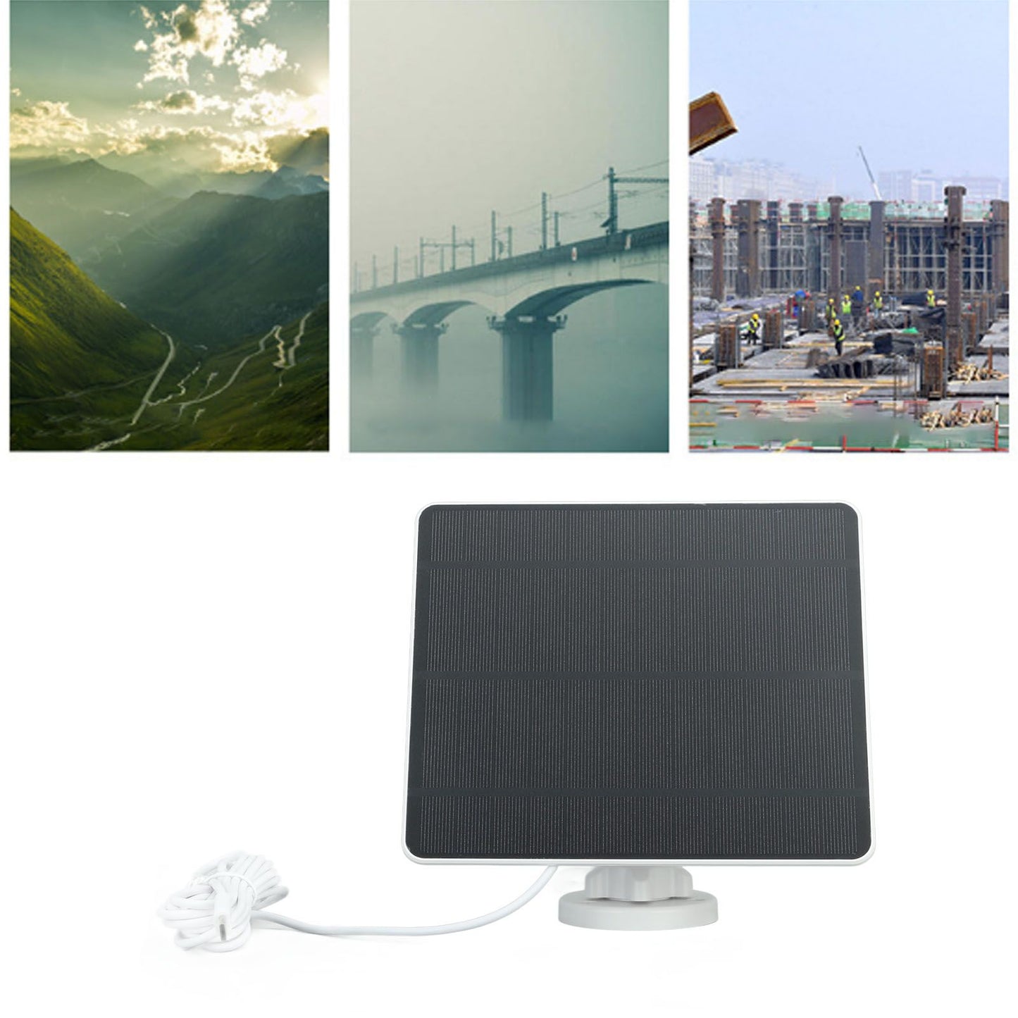 5W Solar Panel for Camera Waterproof High Efficiency Monocrystalline Silicon Outdoor Camera Solar Powered