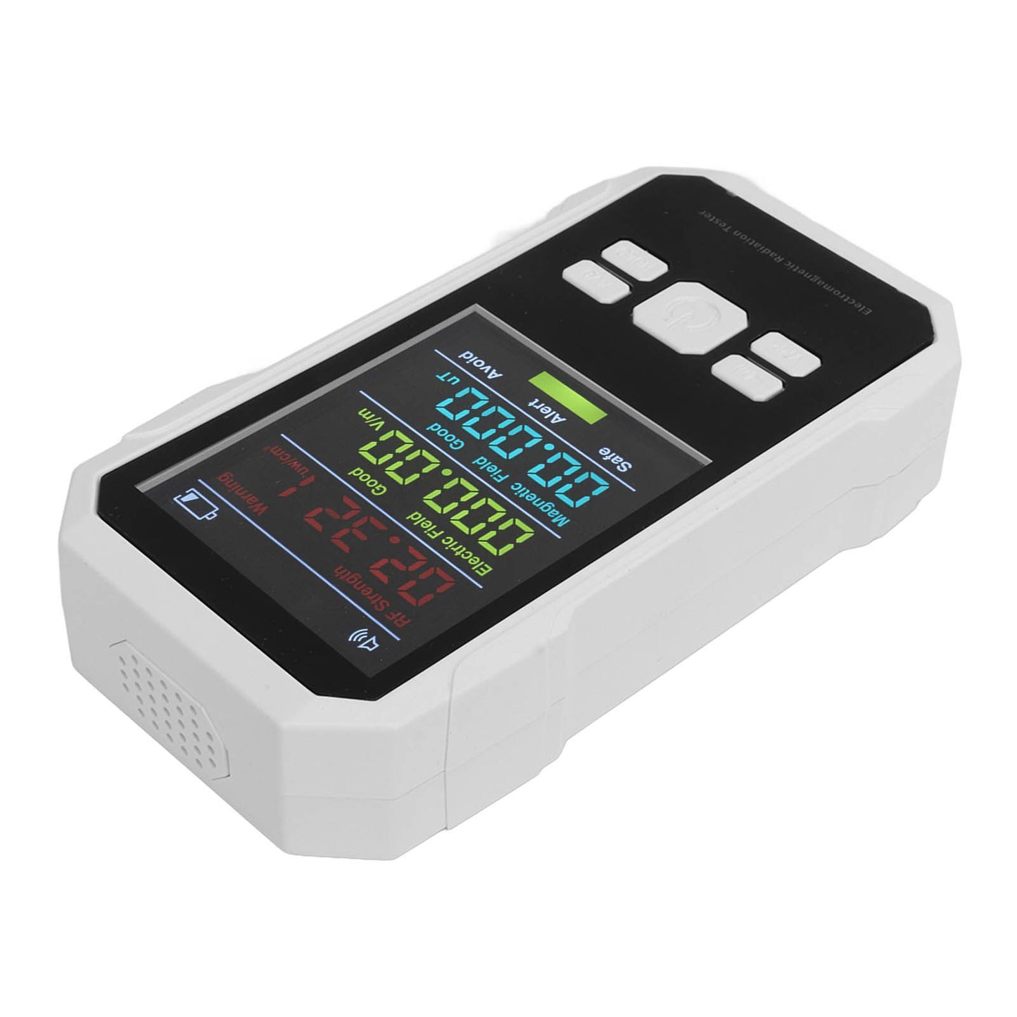 Radiation Detector RF Electric Magnetic Field Strength Detection Handheld Electromagnetic Radiation Meter White