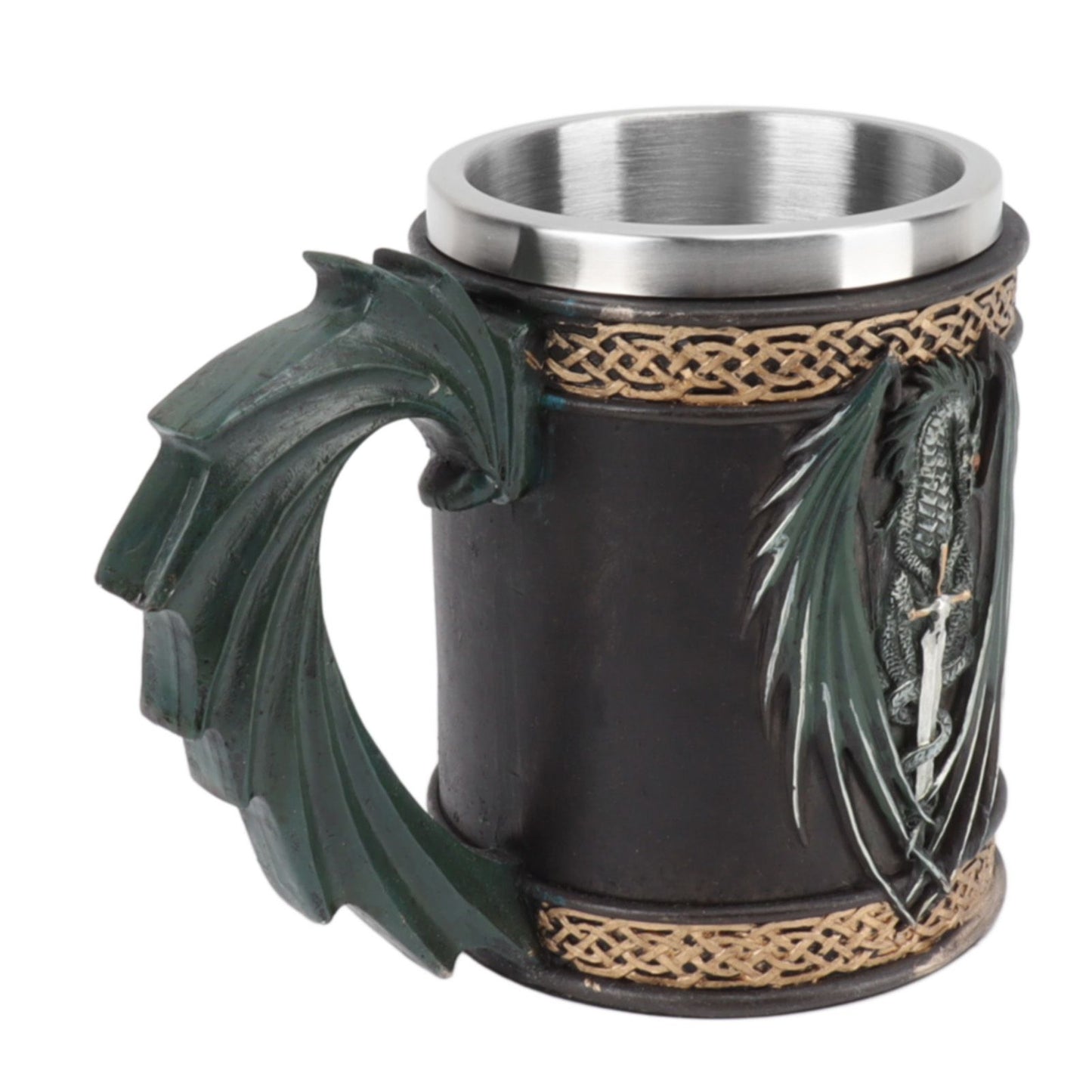 Stainless Steel Mug Innovative Dragon Pirate Retro Style Large Capacity Beer Cup for Beer Coffee Drink Bronzer