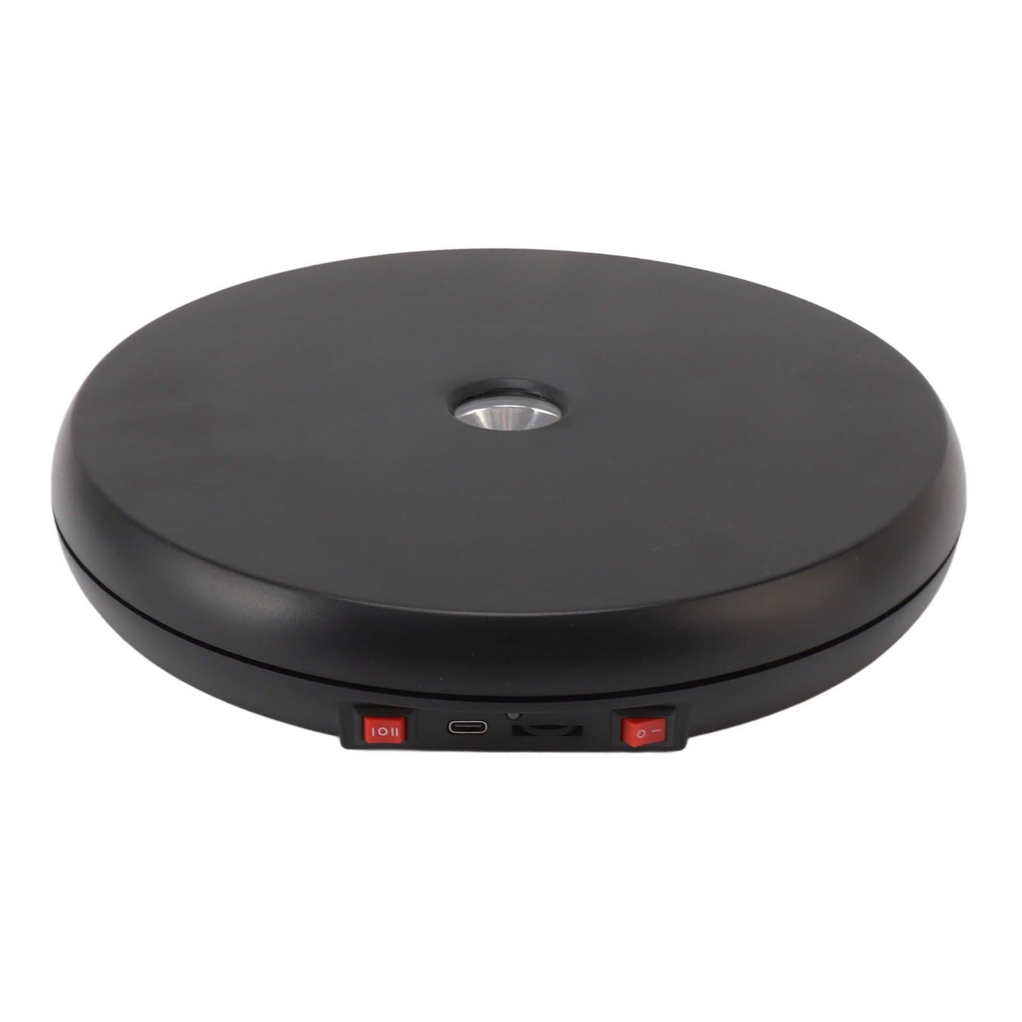 Electric Rotating Display Table LED Light 25cm Noiseless 20kg Load Capacity Turntable Display Stand for Jewelry Black