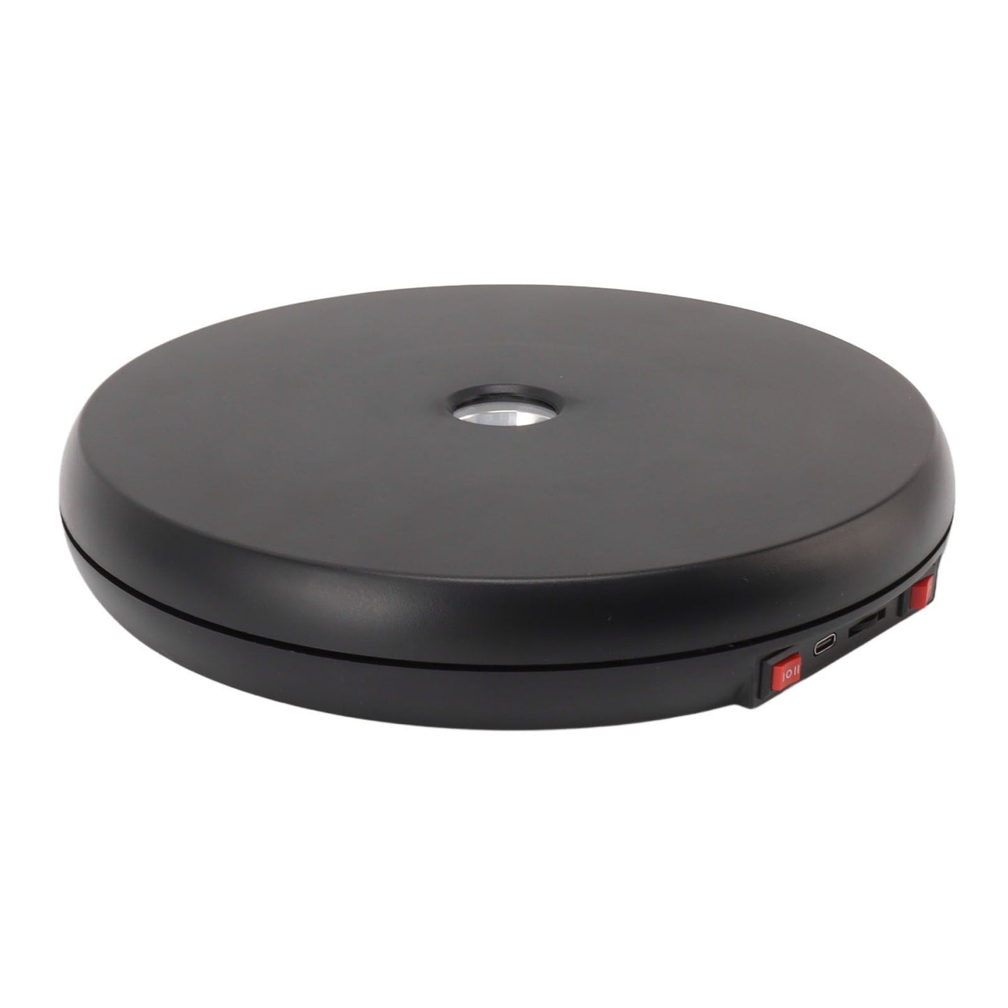 Electric Rotating Display Table LED Light 25cm Noiseless 20kg Load Capacity Turntable Display Stand for Jewelry Black