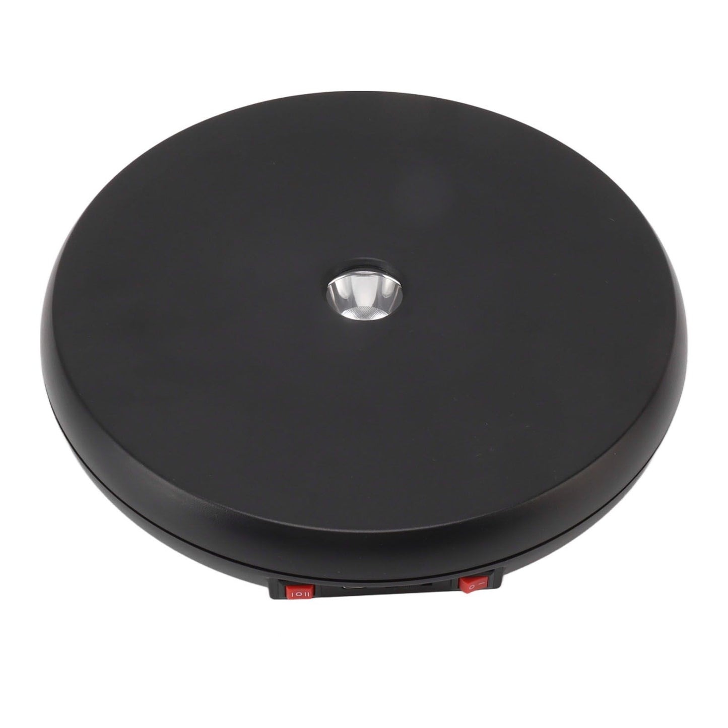 Electric Rotating Display Table LED Light 25cm Noiseless 20kg Load Capacity Turntable Display Stand for Jewelry Black