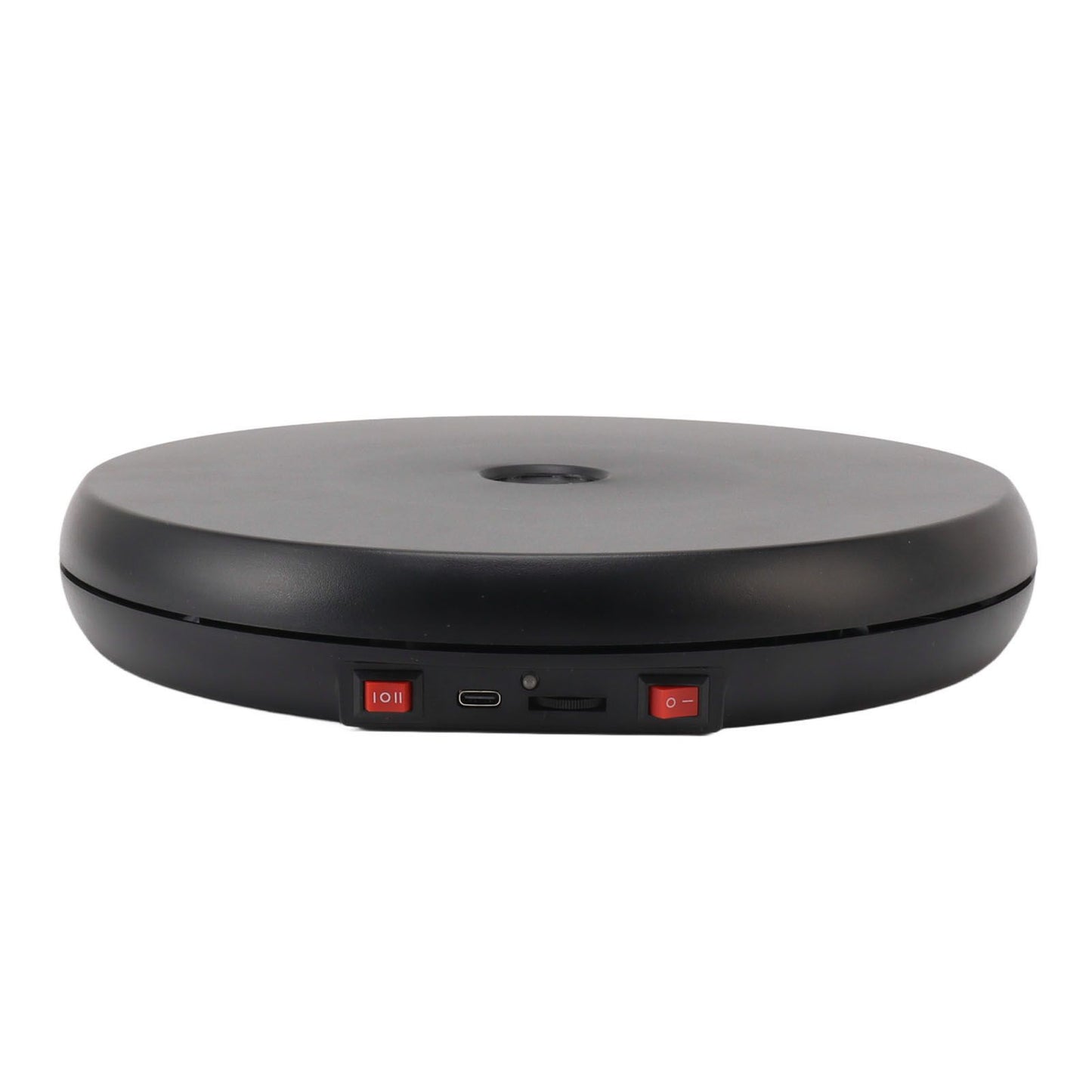 Electric Rotating Display Table LED Light 25cm Noiseless 20kg Load Capacity Turntable Display Stand for Jewelry Black