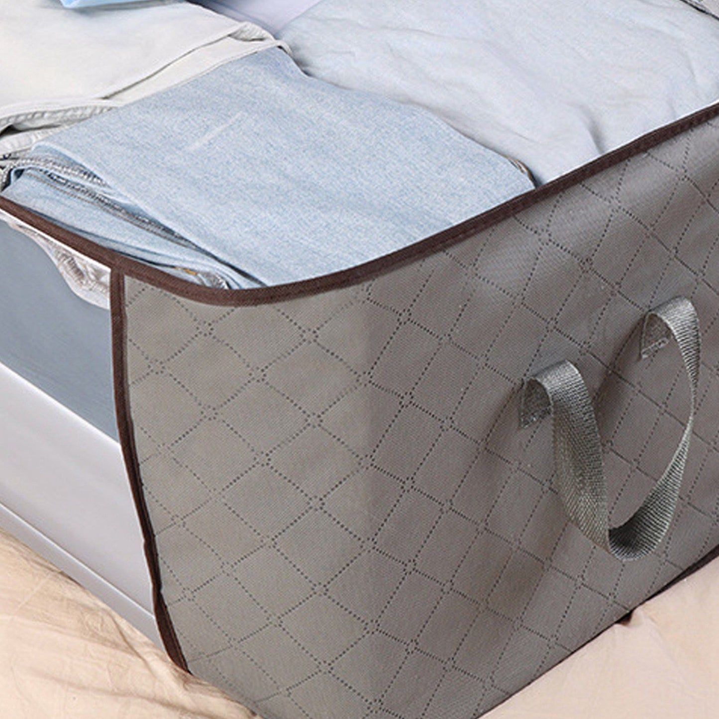 Clothes Storage Bag Large Capacity Foldable Clothing Moving Bag with Front Transparent Window
