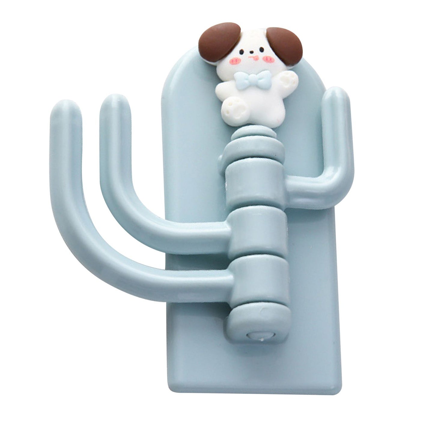 Self Adhesive Hanger Punch Free Rotating 3 Hooks Cute Animal Wall Door Holder for Keys Dog