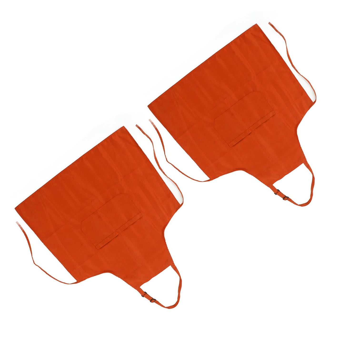 Cooking Apron Waterproof Adjustable Neck Strap Breathable Soft Kitchen Bib Apron with Pocket for Barbecue Baking 2pcs Orange