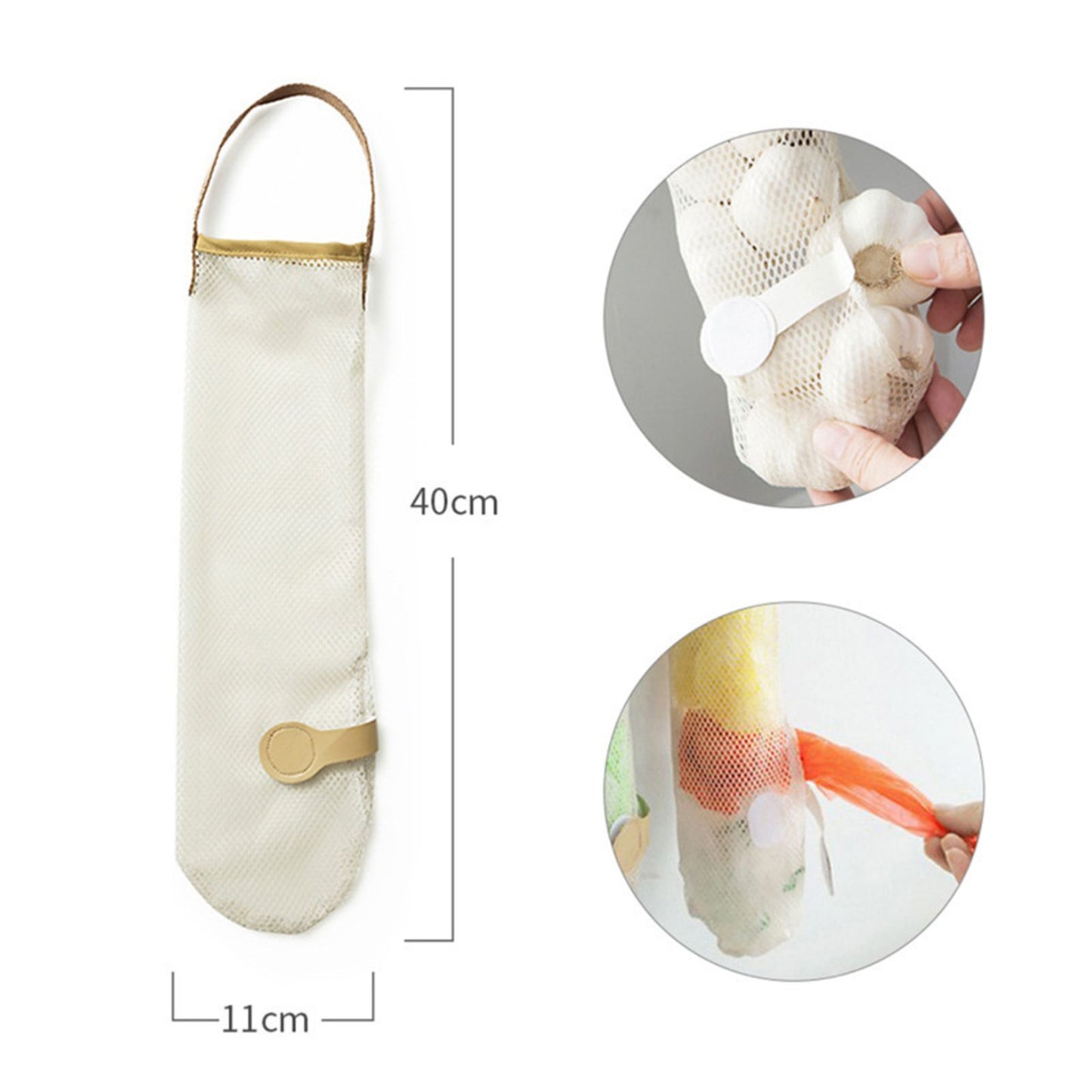 Fruit Storage Net Bag Breathable Reusable Hanging Storage Bag for Vegetable Onions Garlic