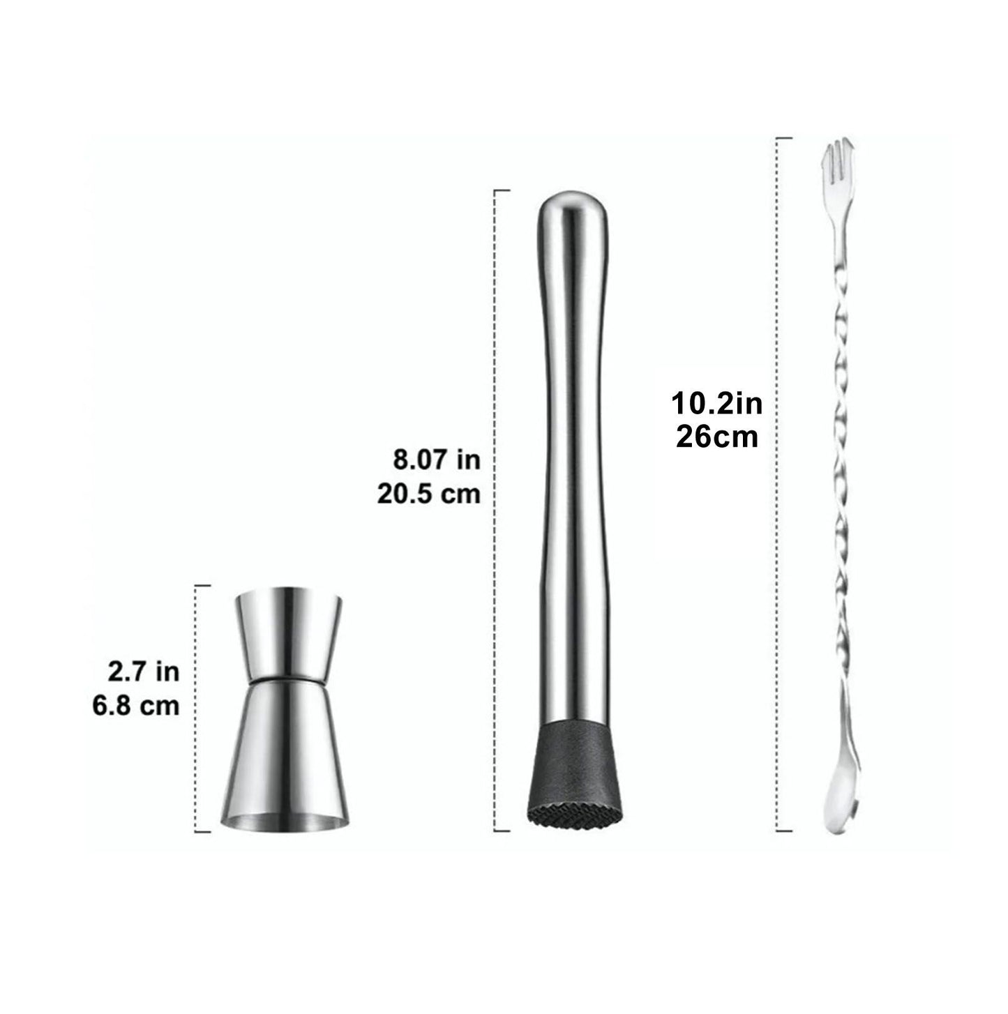 Stainless Steel Crushed Popsicle Mixing Stick Fruit Muddle Pestle Wine Supplies for Barware Tool