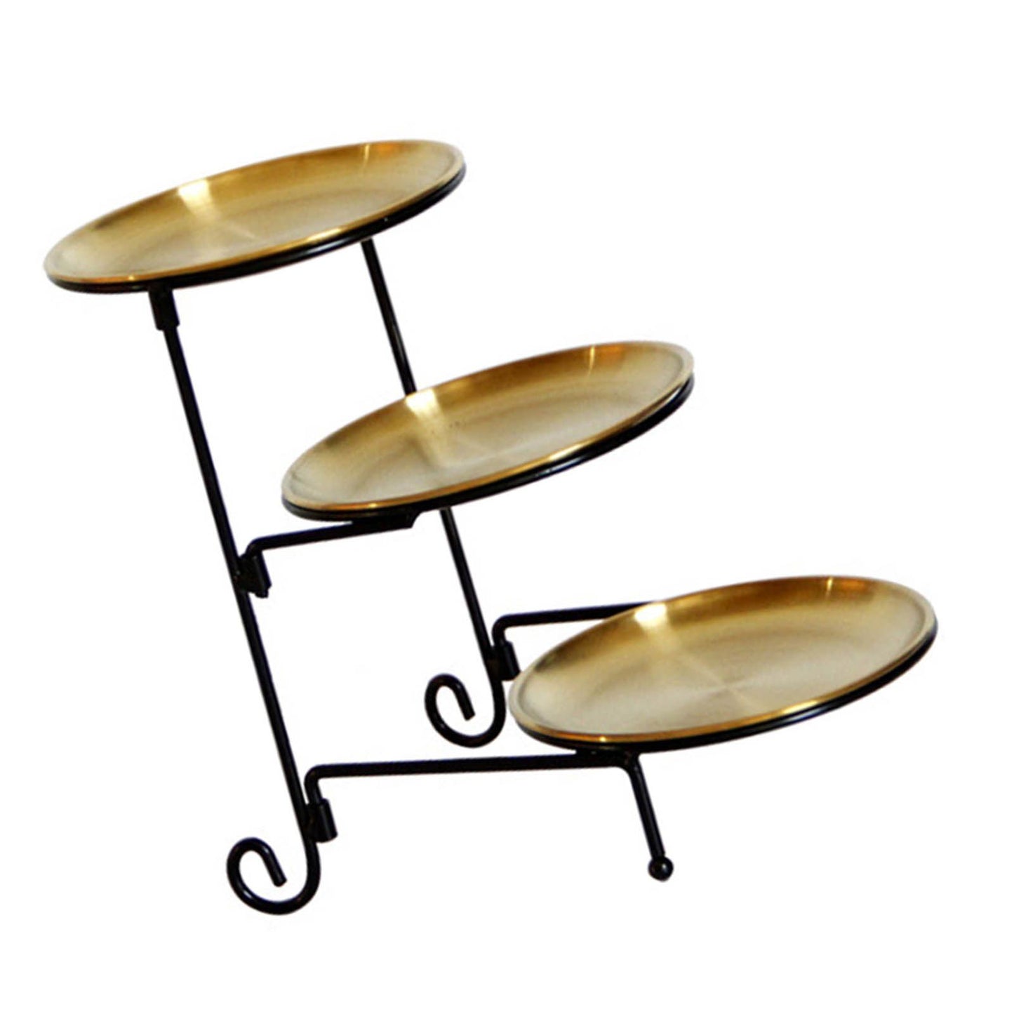 Three Layer Fruit Basket Stainless Steel Fruit Basket Modern Multi Layer Fruit Snack Storage Basket Golden