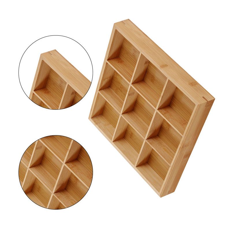 Divided Wooden Tray Multi Compartments Serving Tray for Hot Pot Restaurants Sushi Plate 9 Compartments