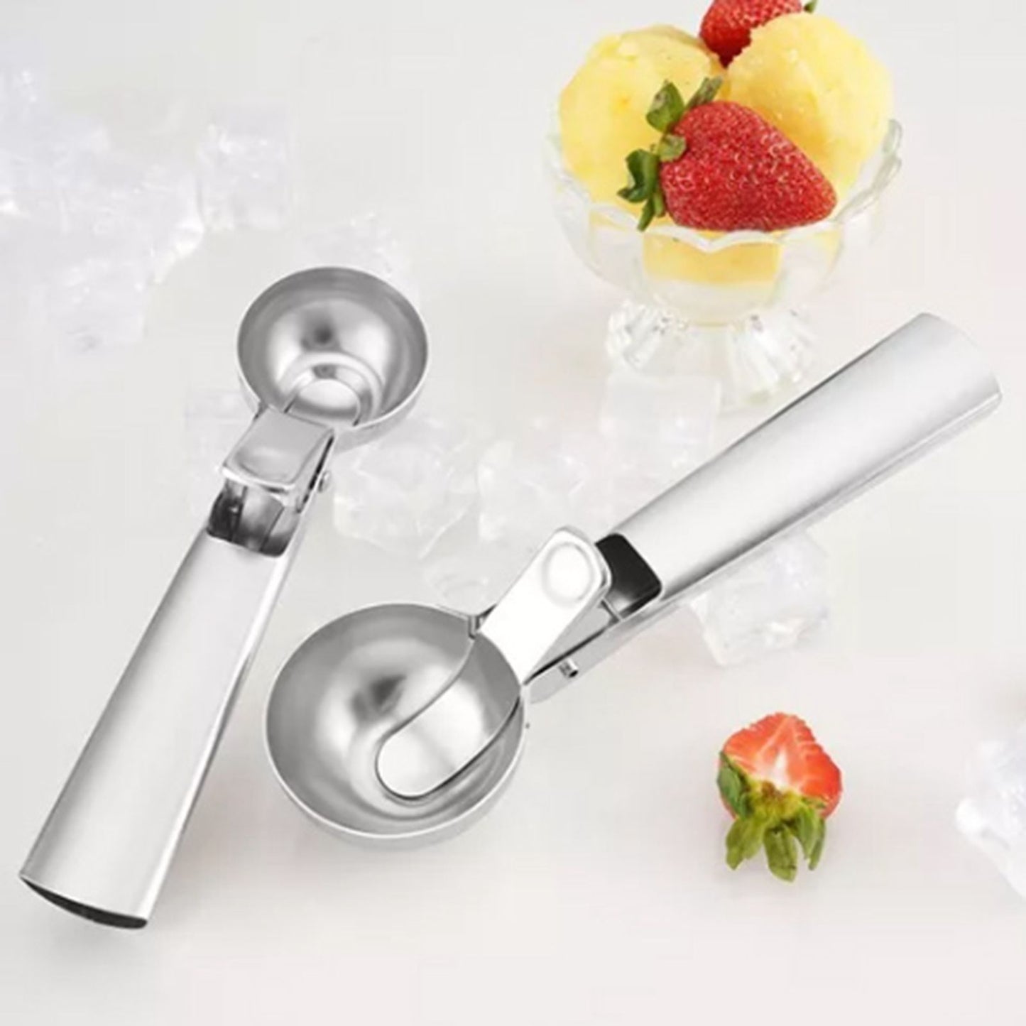 Ice Cream Scoop Stainless Steel Cookie Scoop Multifunctional Manual Portable Ice Cream Scooper for Home Hotel Restaurant