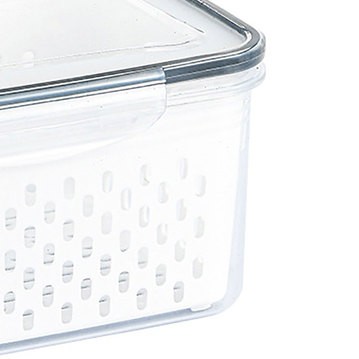 Drain Storage Basket Box Transparent Fruit Vegetable Storage Container for Kitchen Supplies 850ML