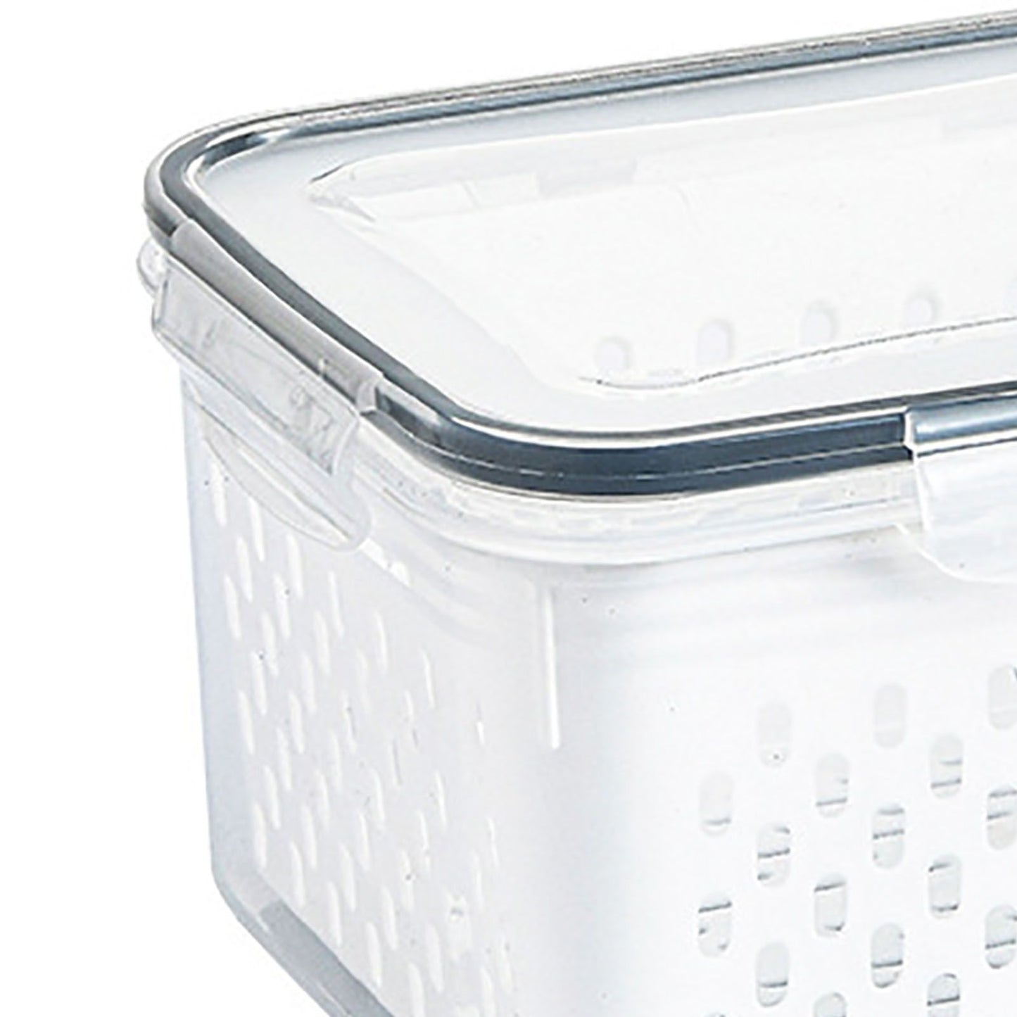 Drain Storage Basket Box Transparent Fruit Vegetable Storage Container for Kitchen Supplies 850ML