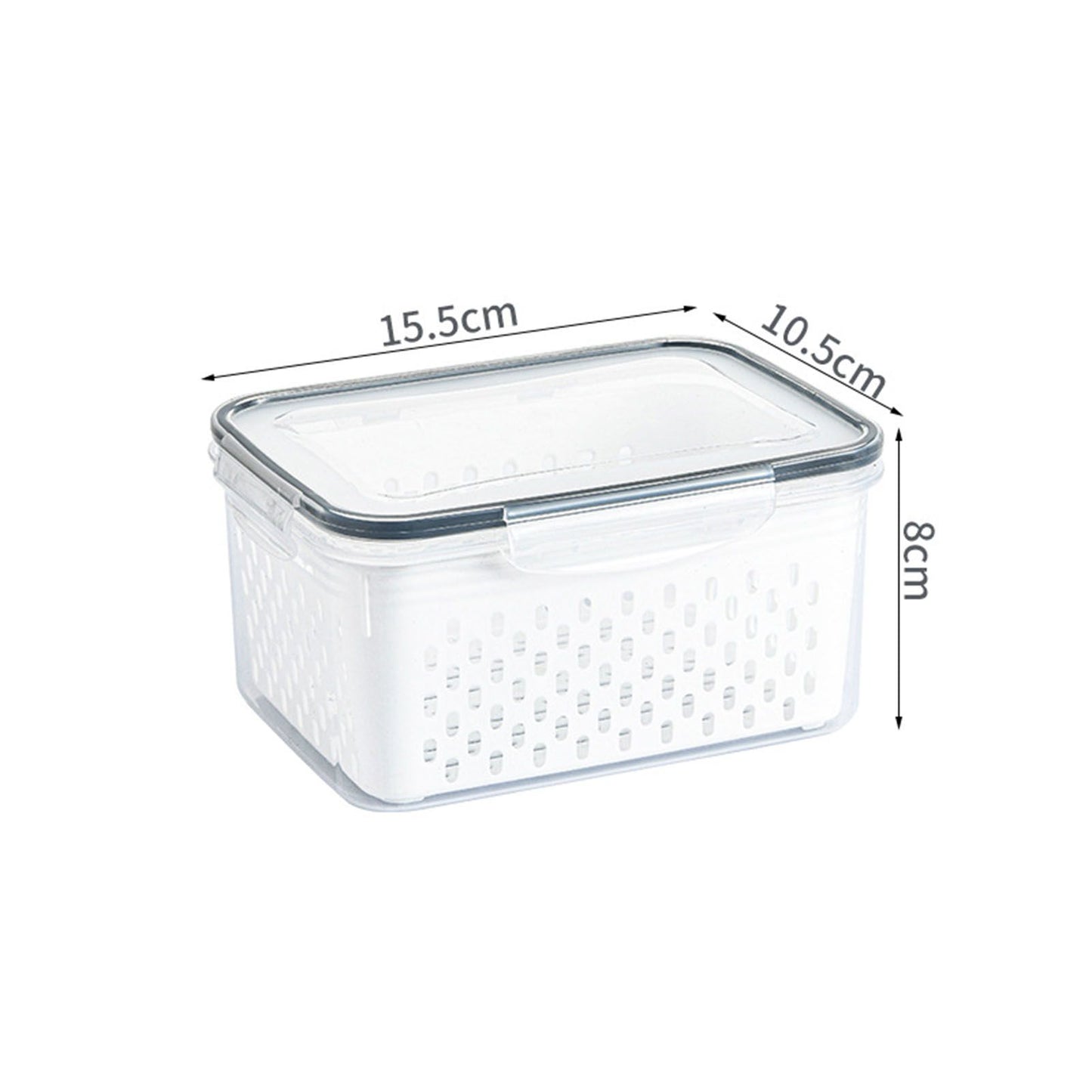 Drain Storage Basket Box Transparent Fruit Vegetable Storage Container for Kitchen Supplies 850ML