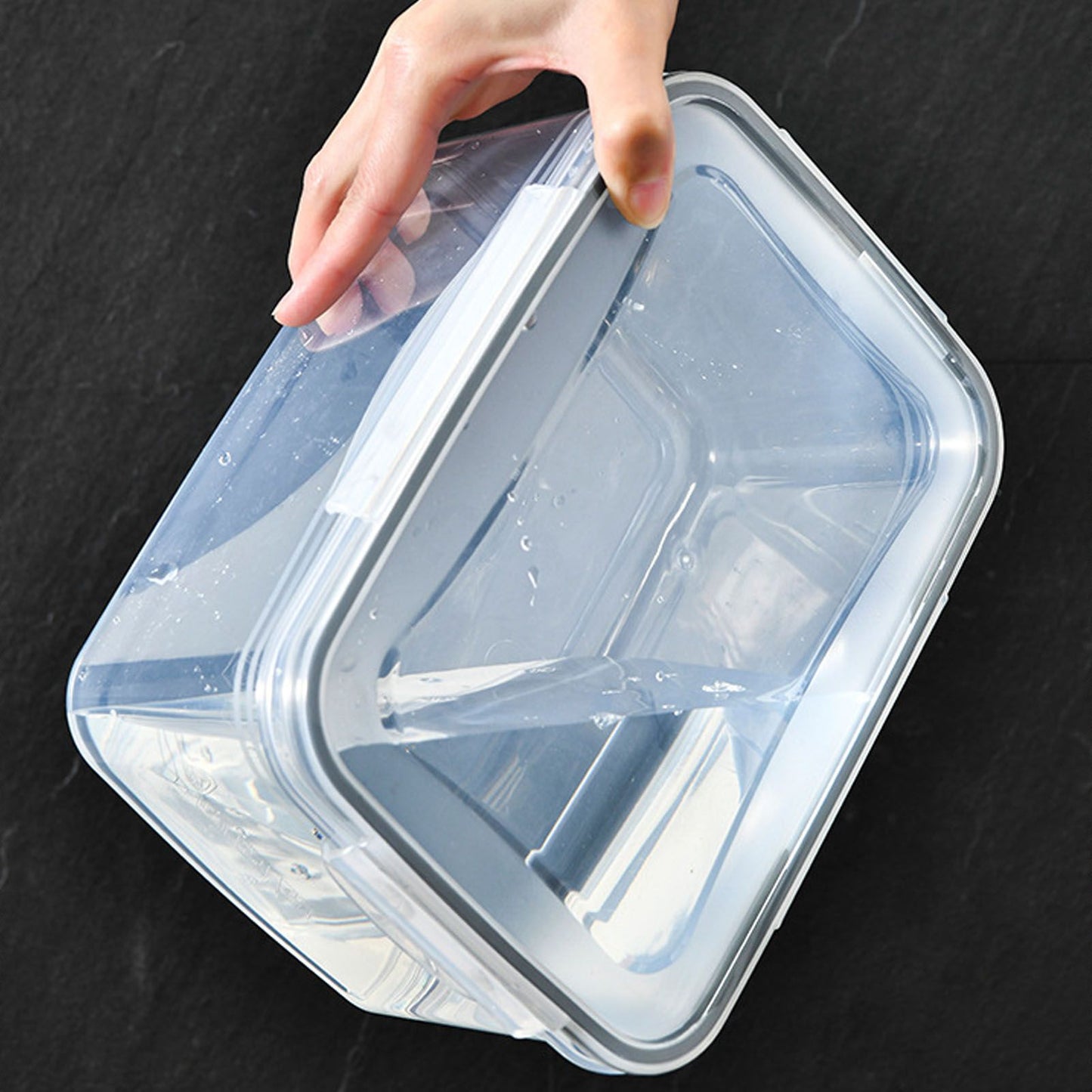 Drain Storage Basket Box Transparent Fruit Vegetable Storage Container for Kitchen Supplies 850ML