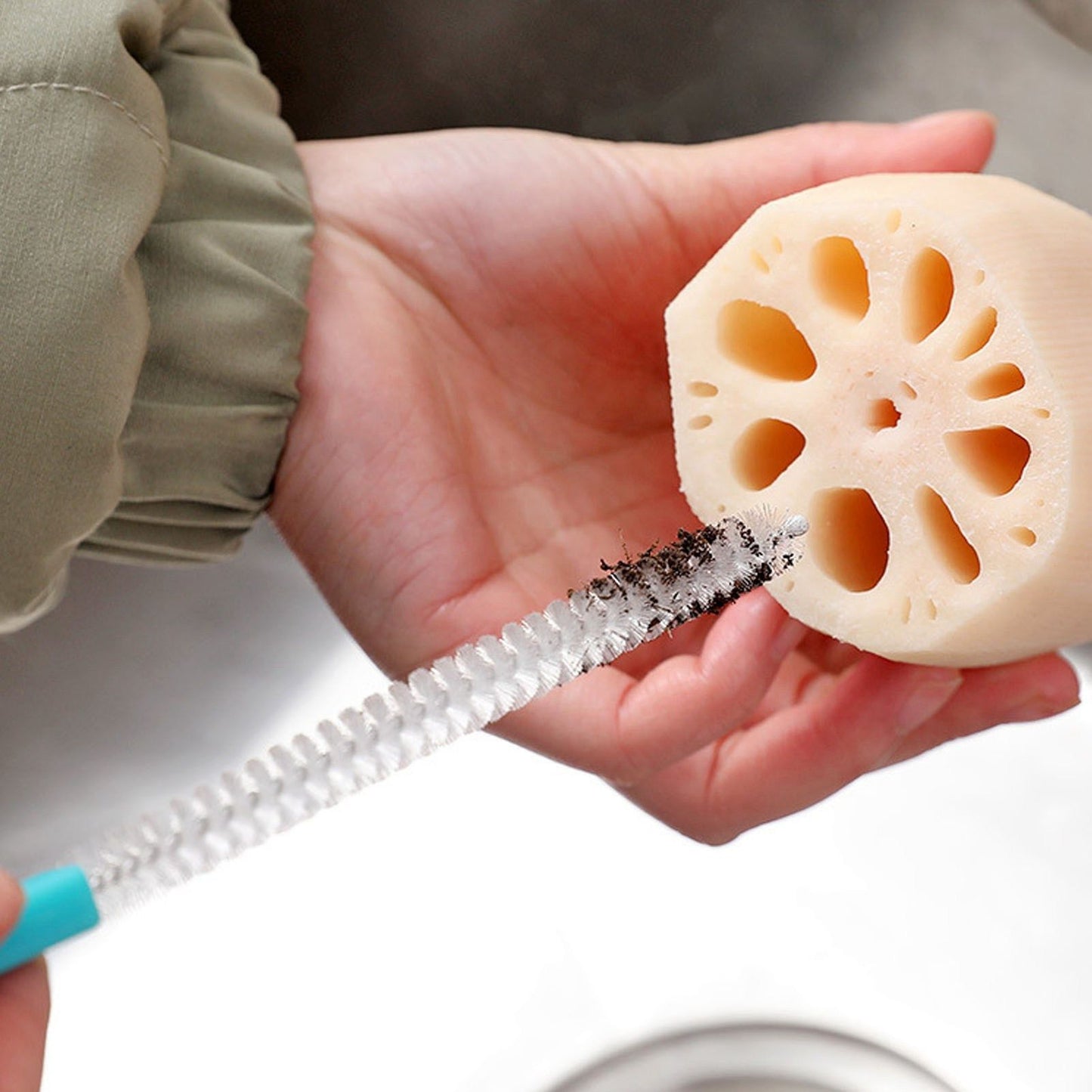 Sewer Drain Brush Nylon Plastic Mini Extra Long Straw Cleaning Brush for Pipe Hole Bottle