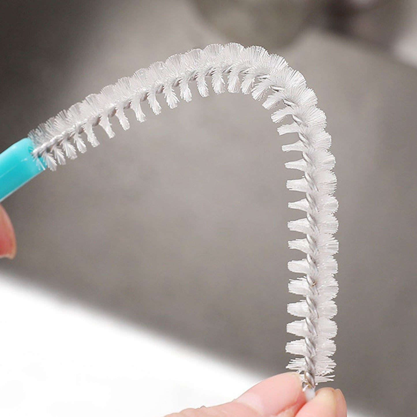 Sewer Drain Brush Nylon Plastic Mini Extra Long Straw Cleaning Brush for Pipe Hole Bottle