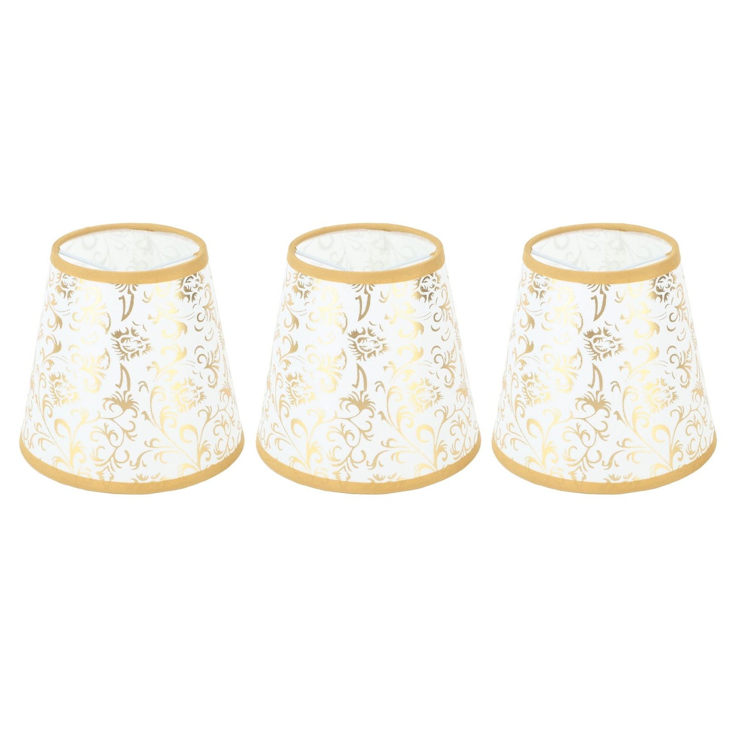 Cloth Lampshade Clip On Installation Modern Fabric Lamp Shades for E14 Bulb Chandelier Table Lamp 3pcs Gold