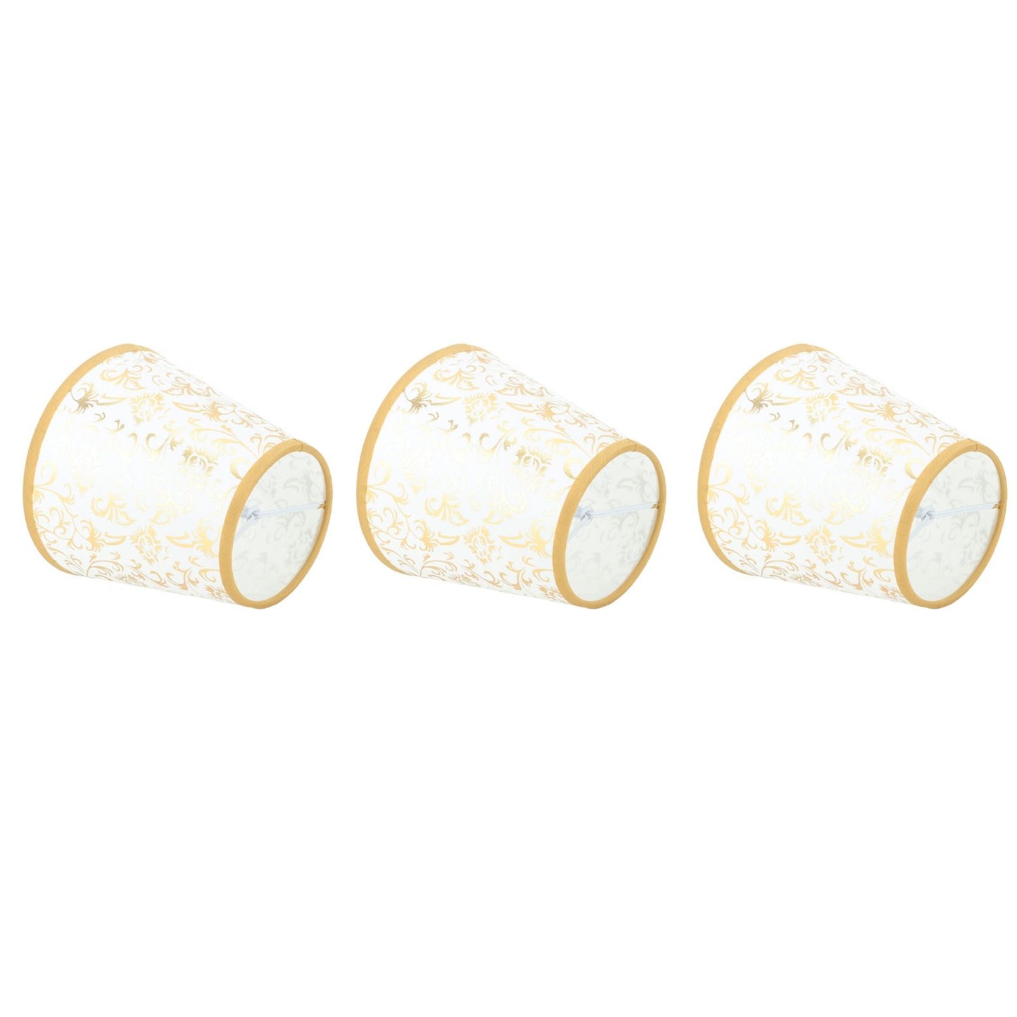 Cloth Lampshade Clip On Installation Modern Fabric Lamp Shades for E14 Bulb Chandelier Table Lamp 3pcs Gold