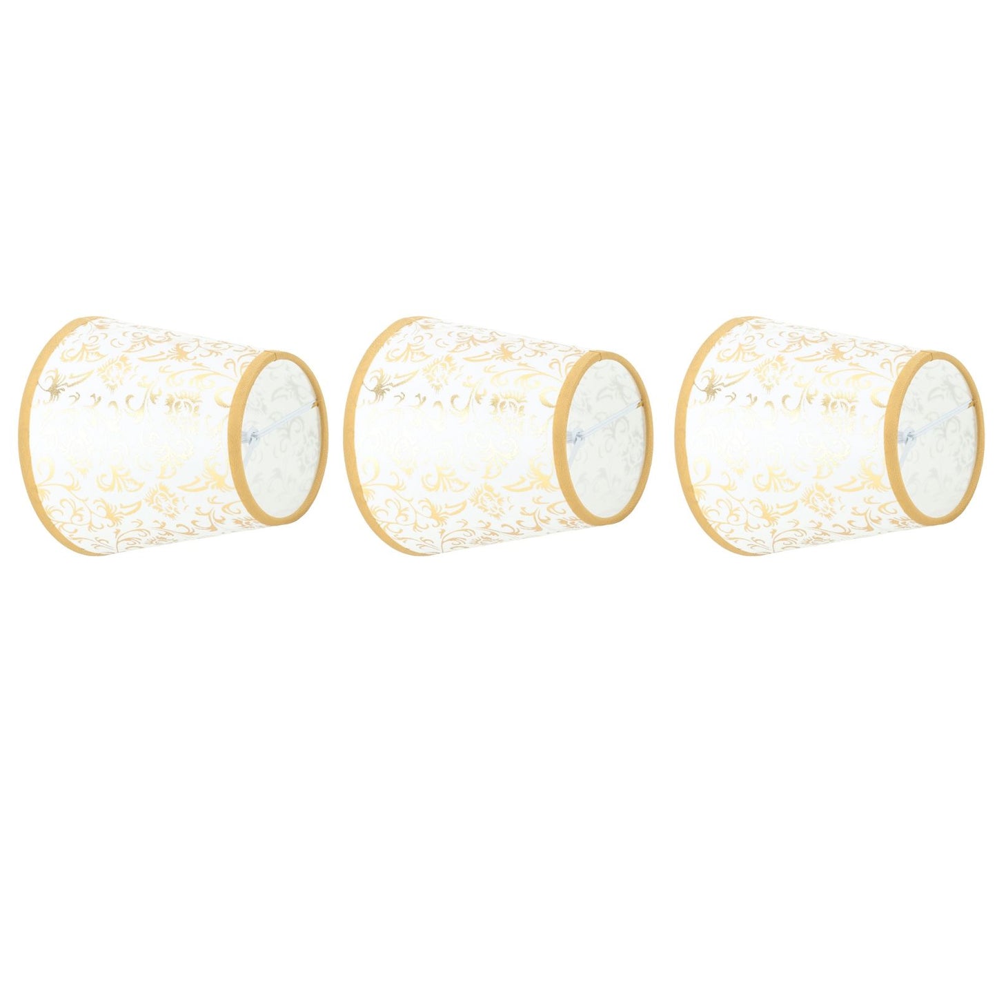 Cloth Lampshade Clip On Installation Modern Fabric Lamp Shades for E14 Bulb Chandelier Table Lamp 3pcs Gold
