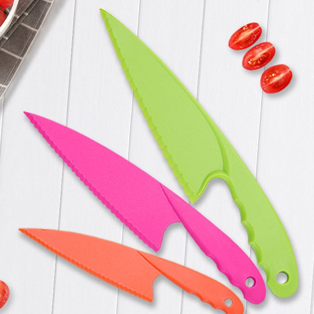 8Pcs / Set Kid Plastic Kitchen Cutter Set Children Safe Cooking Chef Nylon Cutter for Fruit Bread Cake Salad Lettuce Cutter