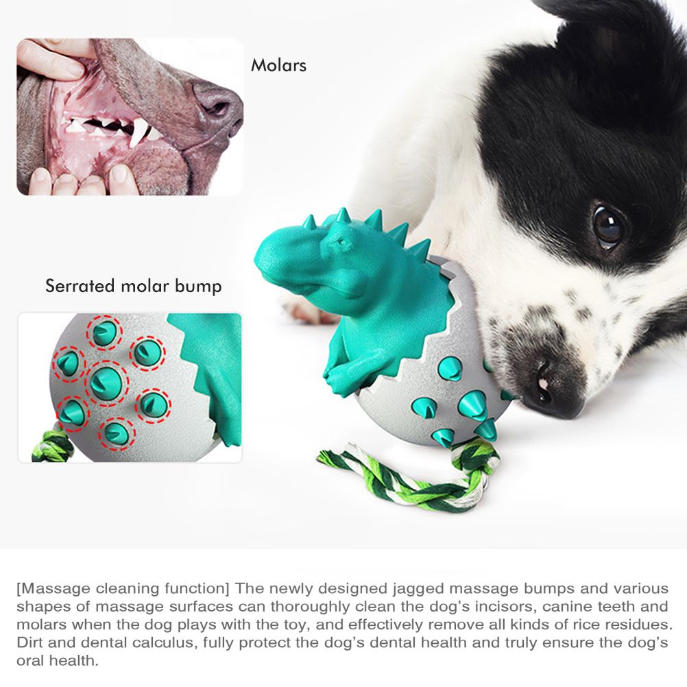 Funny Dinosaur Egg Dog Chew Pet Toys Durable Rubber Dog Toy Ideal for Puppy Dogs Clean Teeth and Prevent Dental Calculus