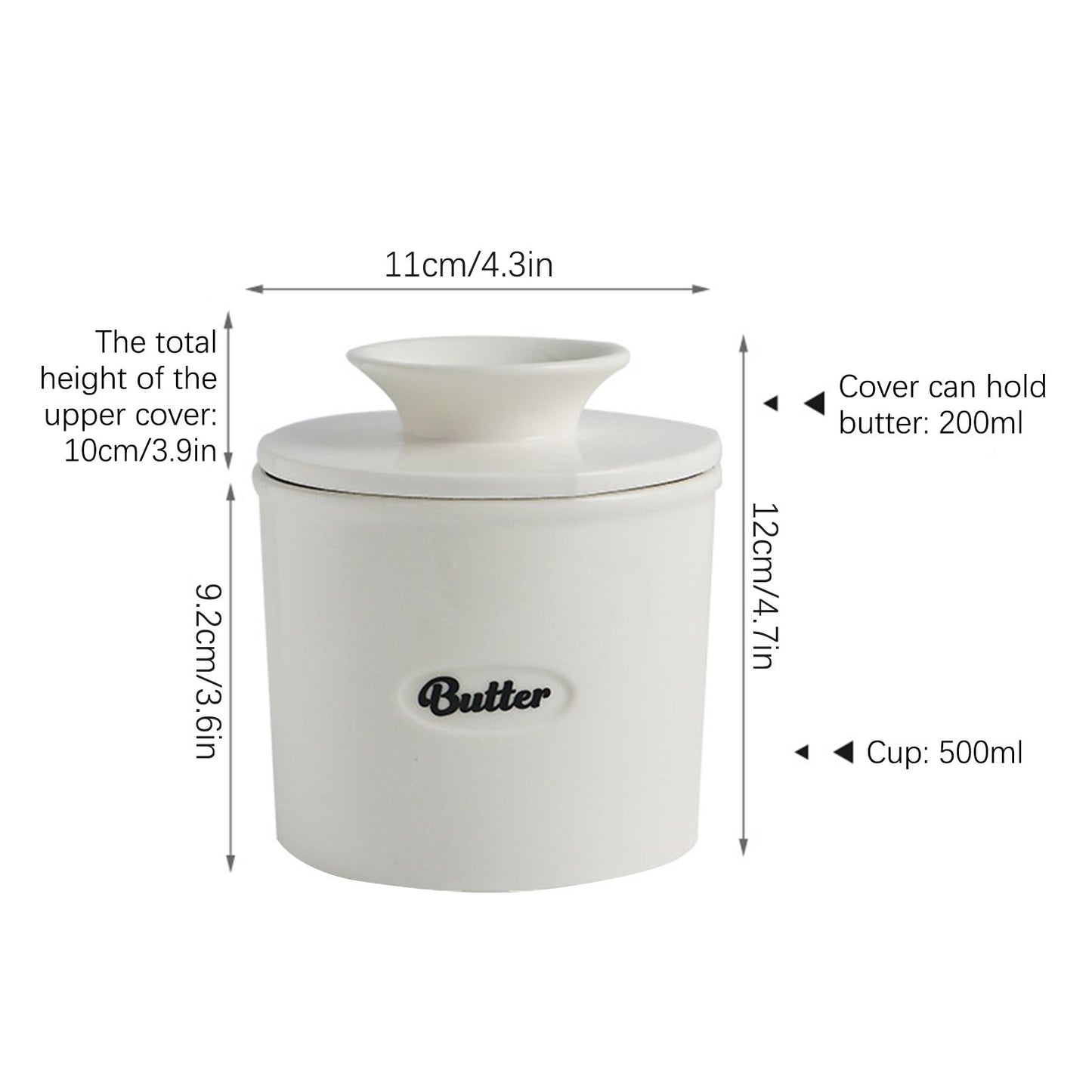 Ceramic Butter Keeper Multipurpose Large Capacity Safe Eco Friendly Ceramic Butter Tank