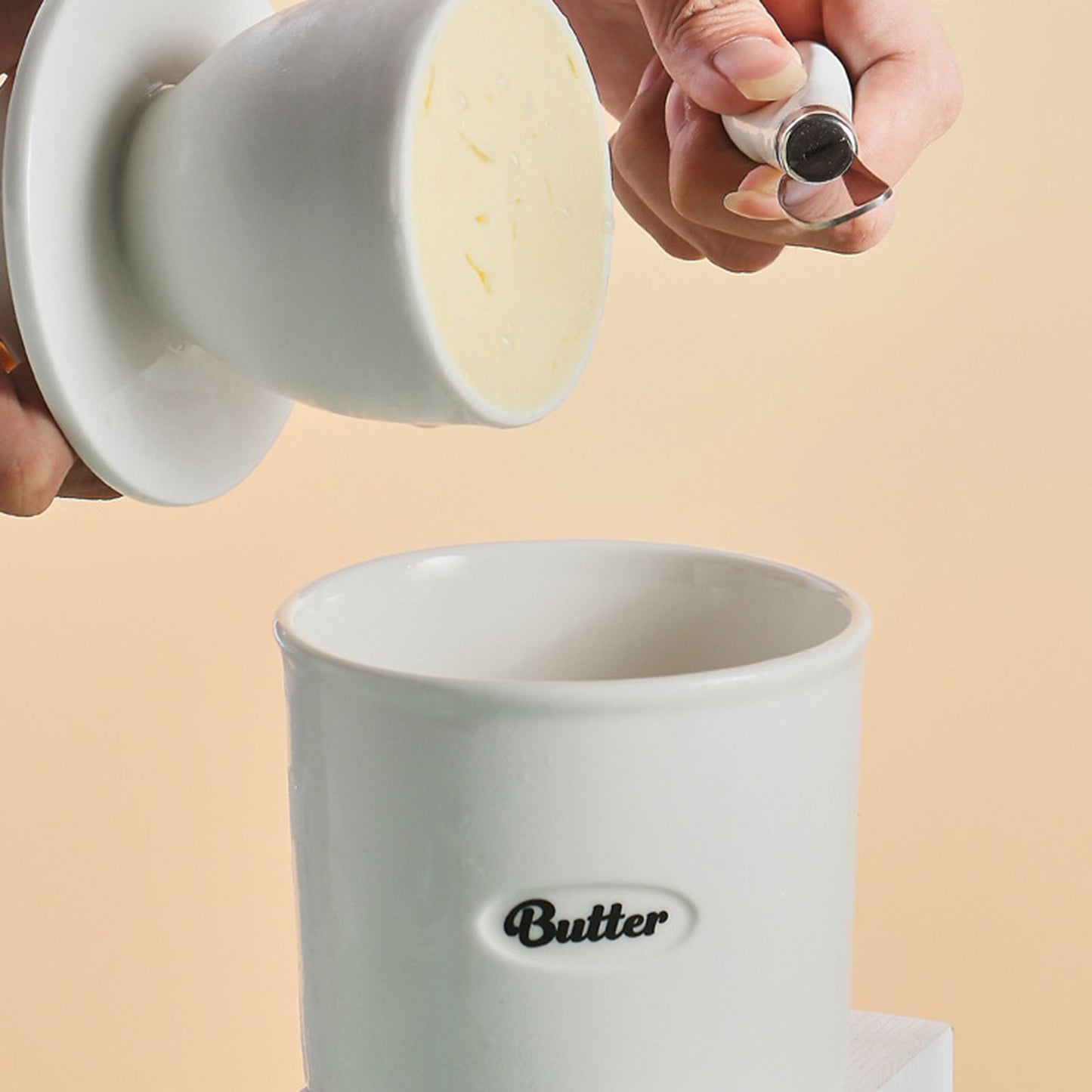 Ceramic Butter Keeper Multipurpose Large Capacity Safe Eco Friendly Ceramic Butter Tank