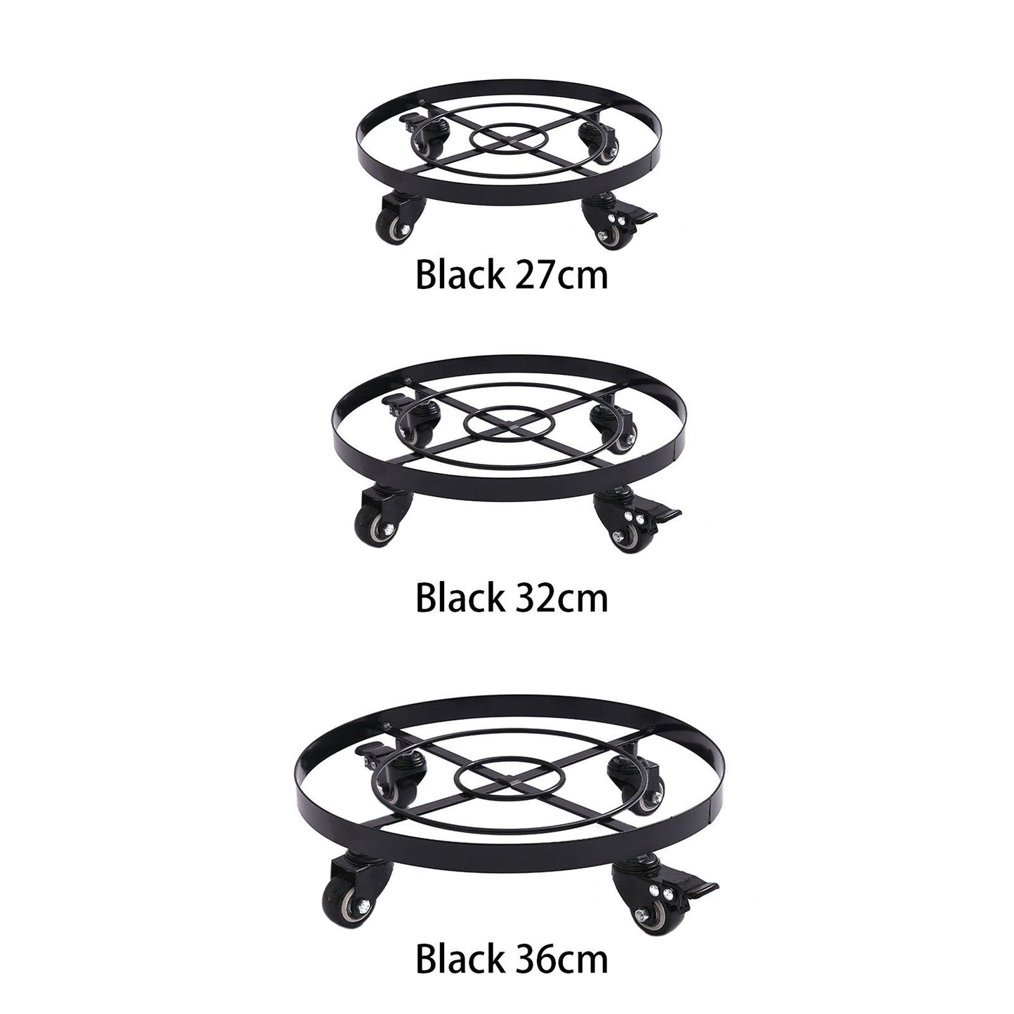 Mobile Flower Stand with Universal Wheels Metal Movable Flower Pot Stand