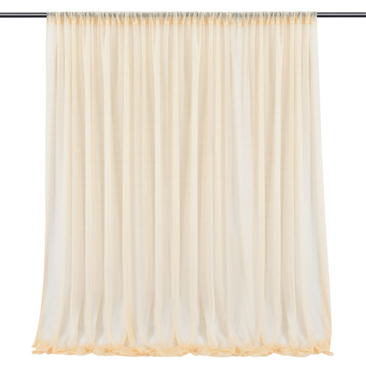 Backdrop Curtain Champagne 1.5x2.15m Yarn Durable Backdrop Drape for Wedding Party
