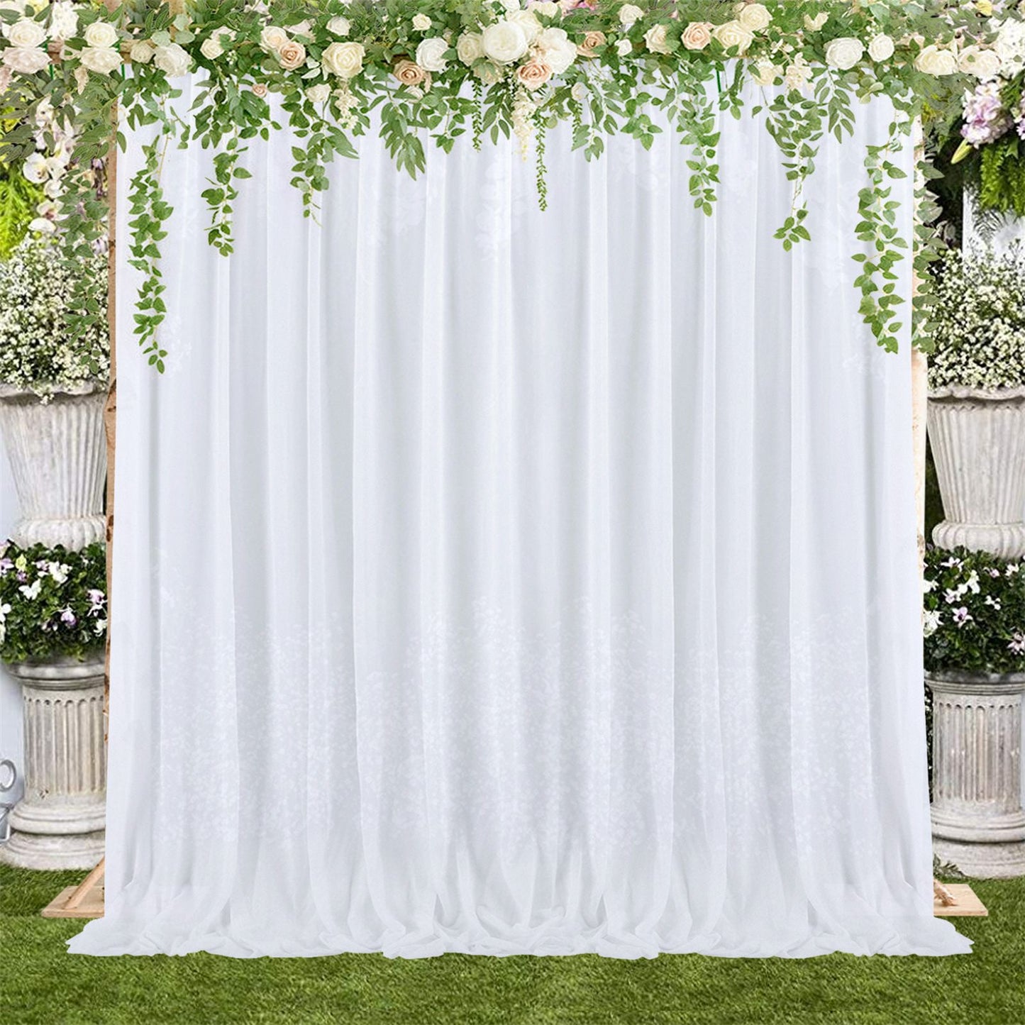 Backdrop Curtain Champagne 1.5x2.15m Yarn Durable Backdrop Drape for Wedding Party