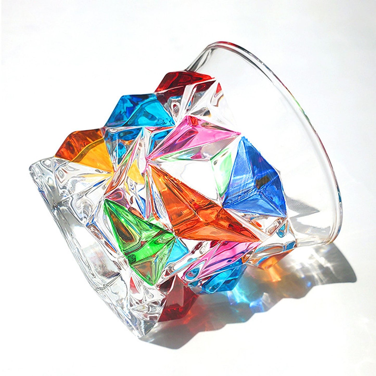 Whiskey Glass Multicolor 320ml Short Drinking Glass for Home