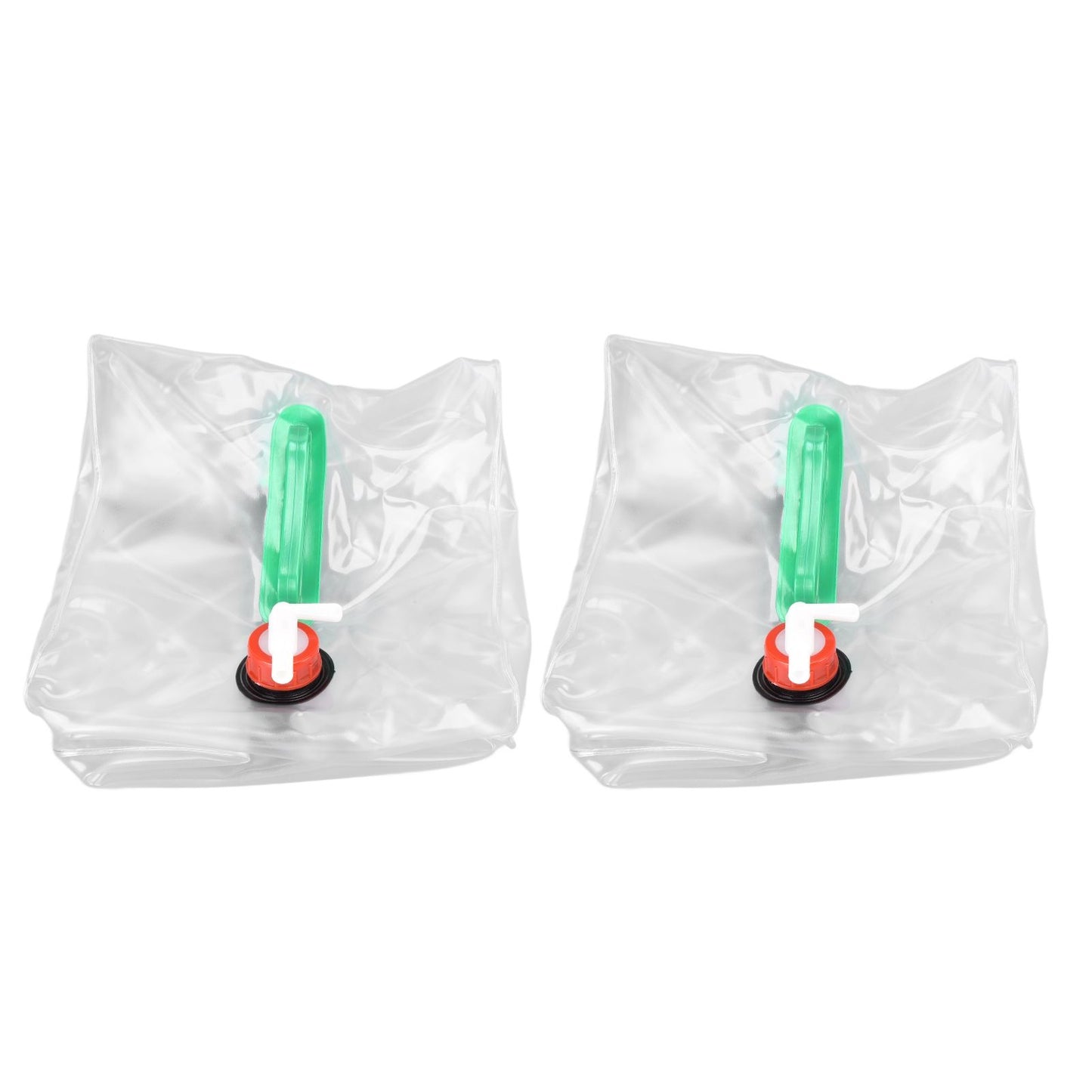 2Pcs 20L Folding Water Bucket PVC Portable Transparent Water Container with Spigot for Camping Hiking