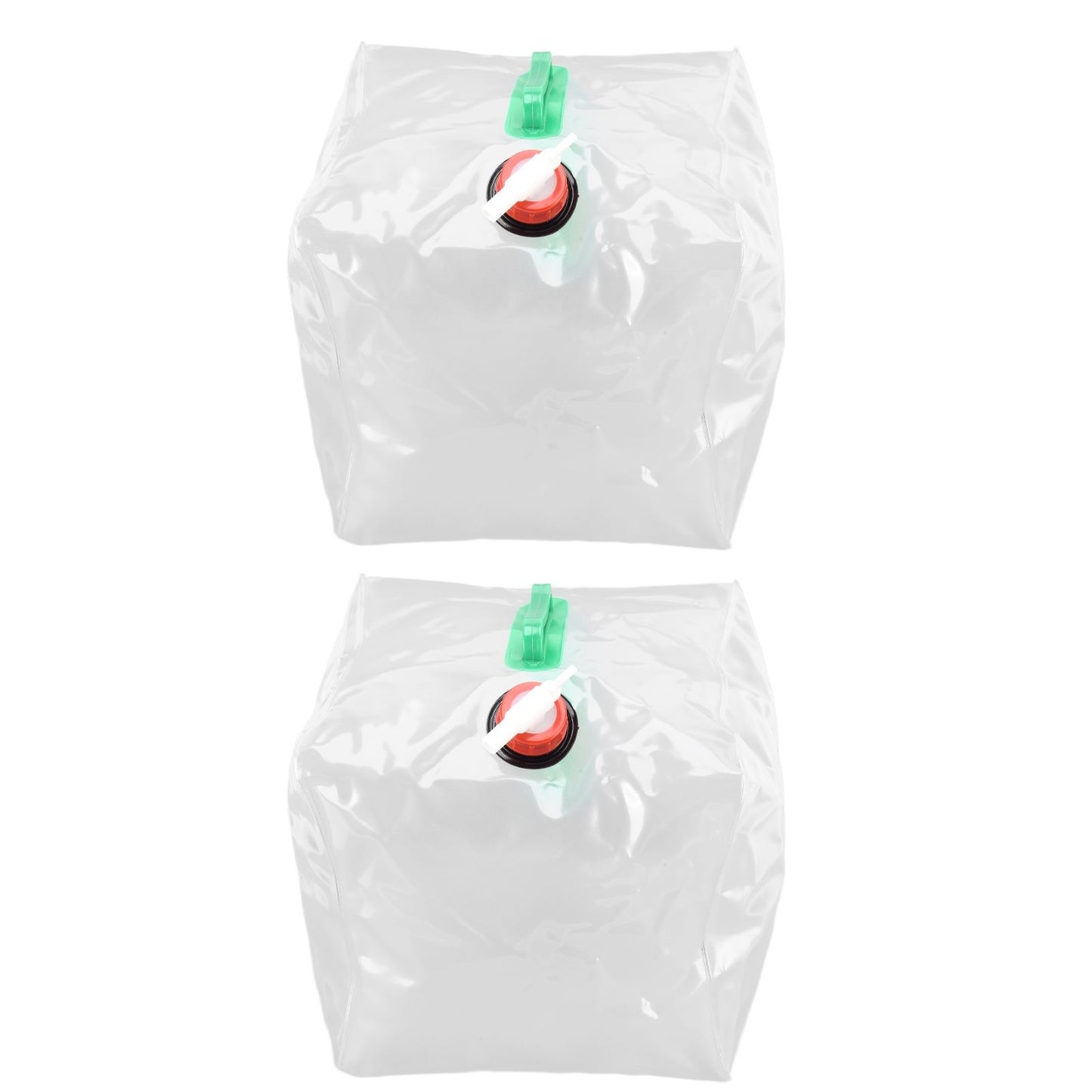 2Pcs 20L Folding Water Bucket PVC Portable Transparent Water Container with Spigot for Camping Hiking