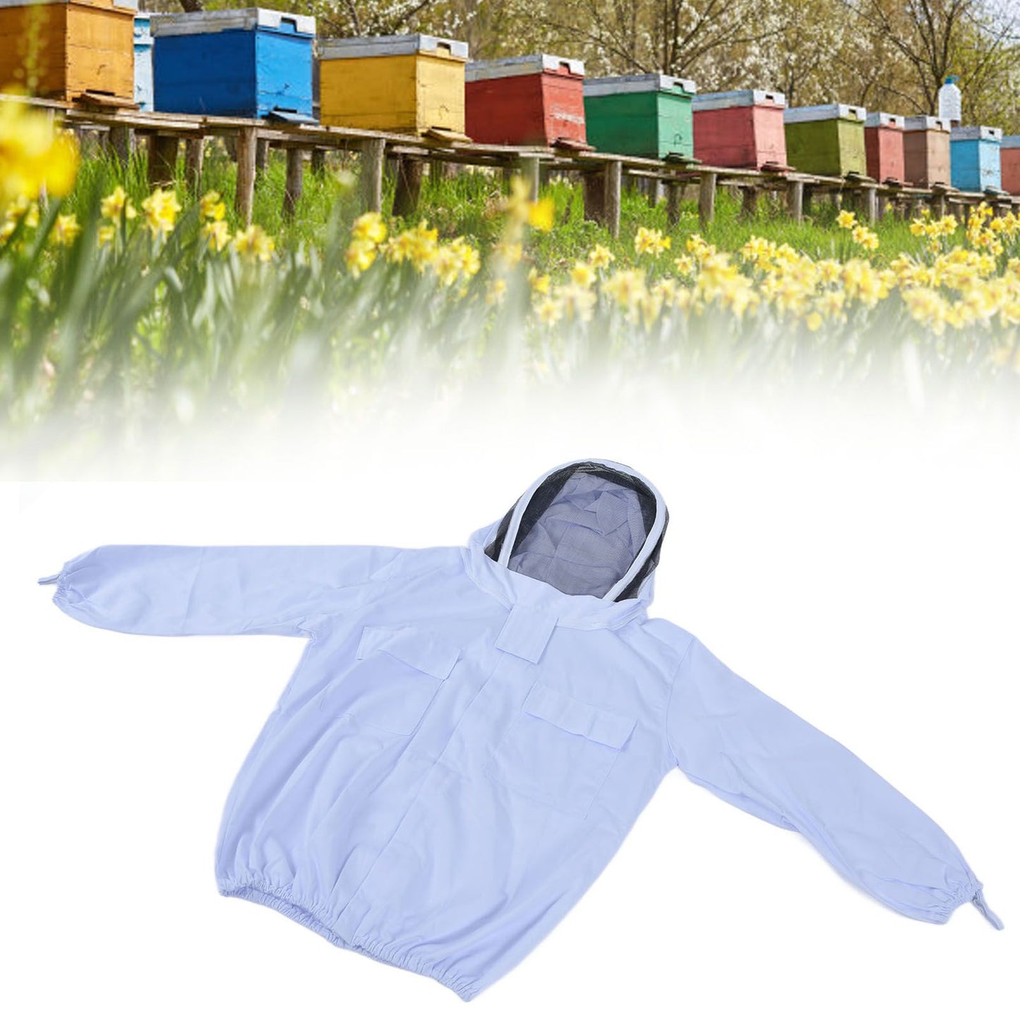 Beekeeping Suit Set Protective Ventilated Beekeeping Jacket Gloves Scraper Bee Brush Tools Kit