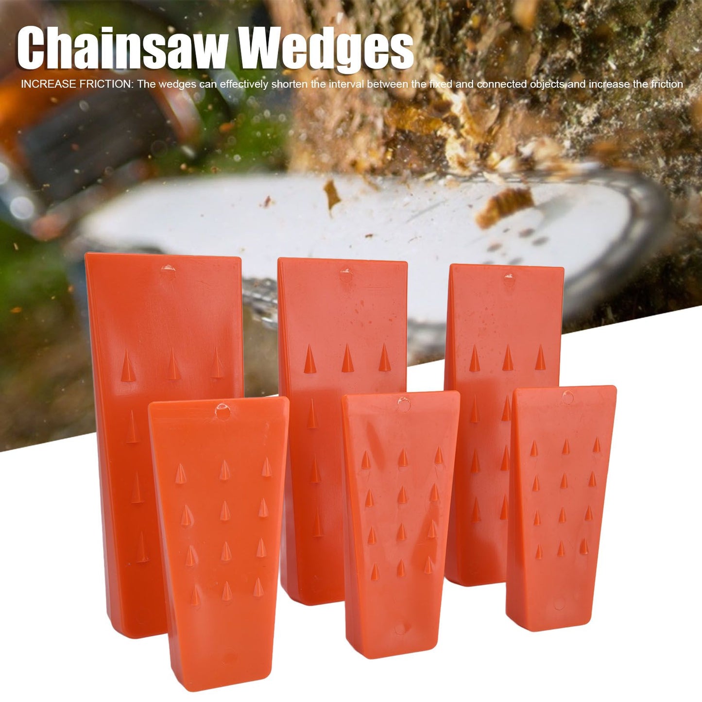 6pcs Chainsaw Wedges Increasing Friction Red Durable Plastic Tree Cutting Supplies for Woodworking
