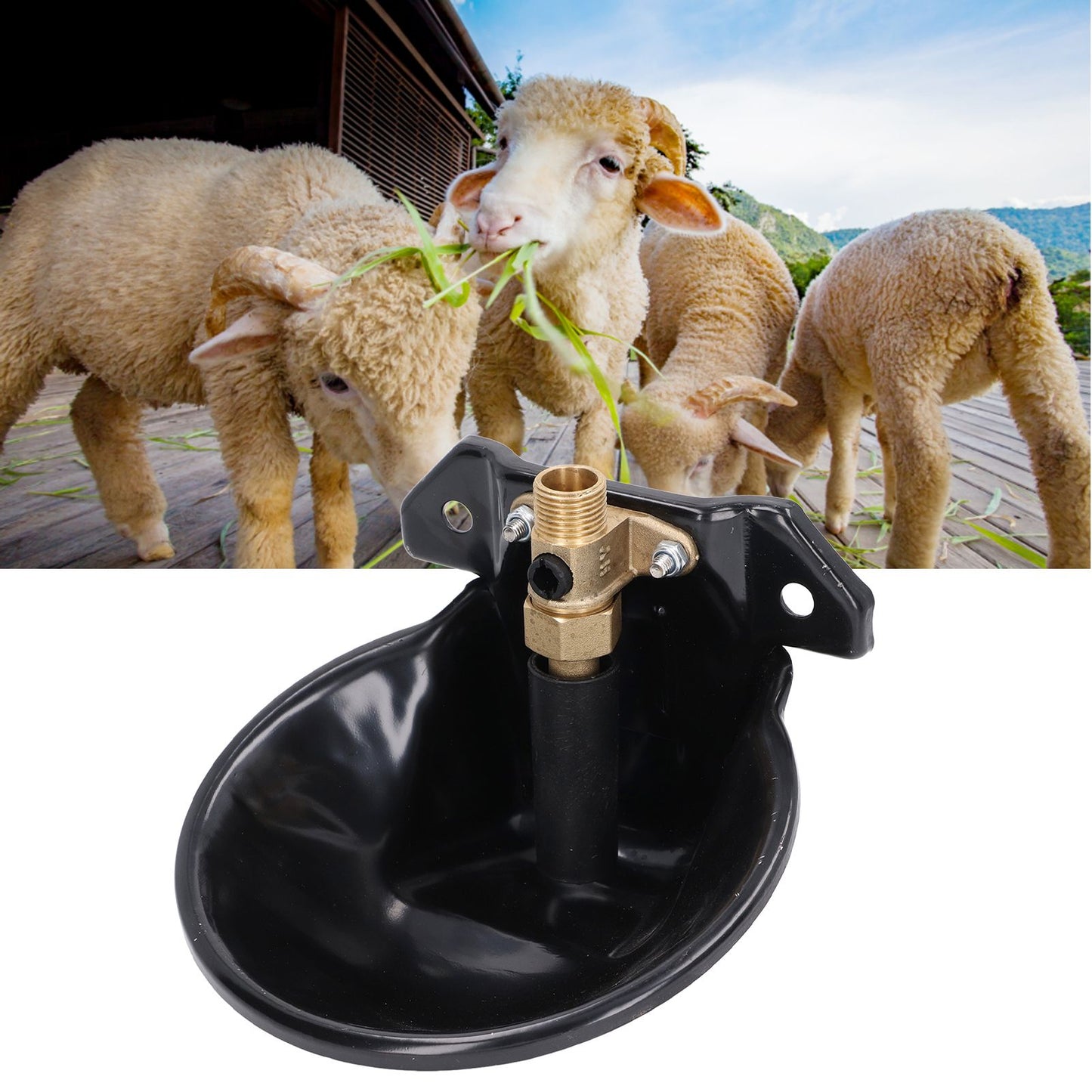 Sheep Water Bowl Stainless Steel Copper Valve Touch Switch Thickened Automatic Goats Drinking Waterer for Farm