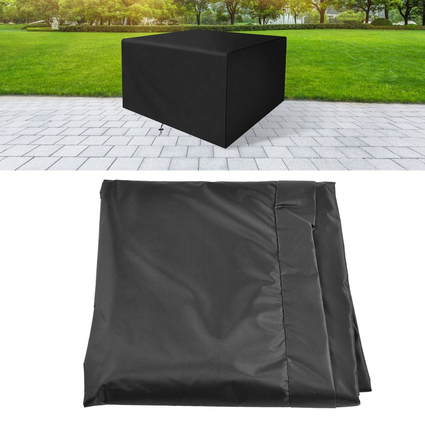 Patio Furniture Covers Quadrate 150x125x110cm/59.1x49.2x43.3in Dustproof Waterproof Polyester Fiber Outdoor Table Cover
