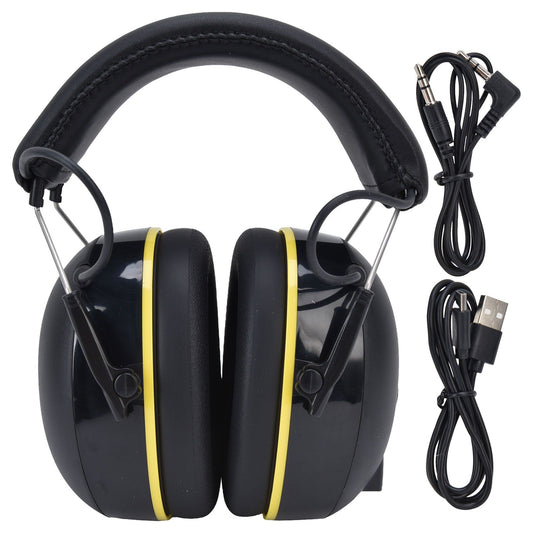 Hearing Protection Earmuffs 5V/1A Noise Canceling Multifunctional Ear Protection Earmuffs for Gardening Black