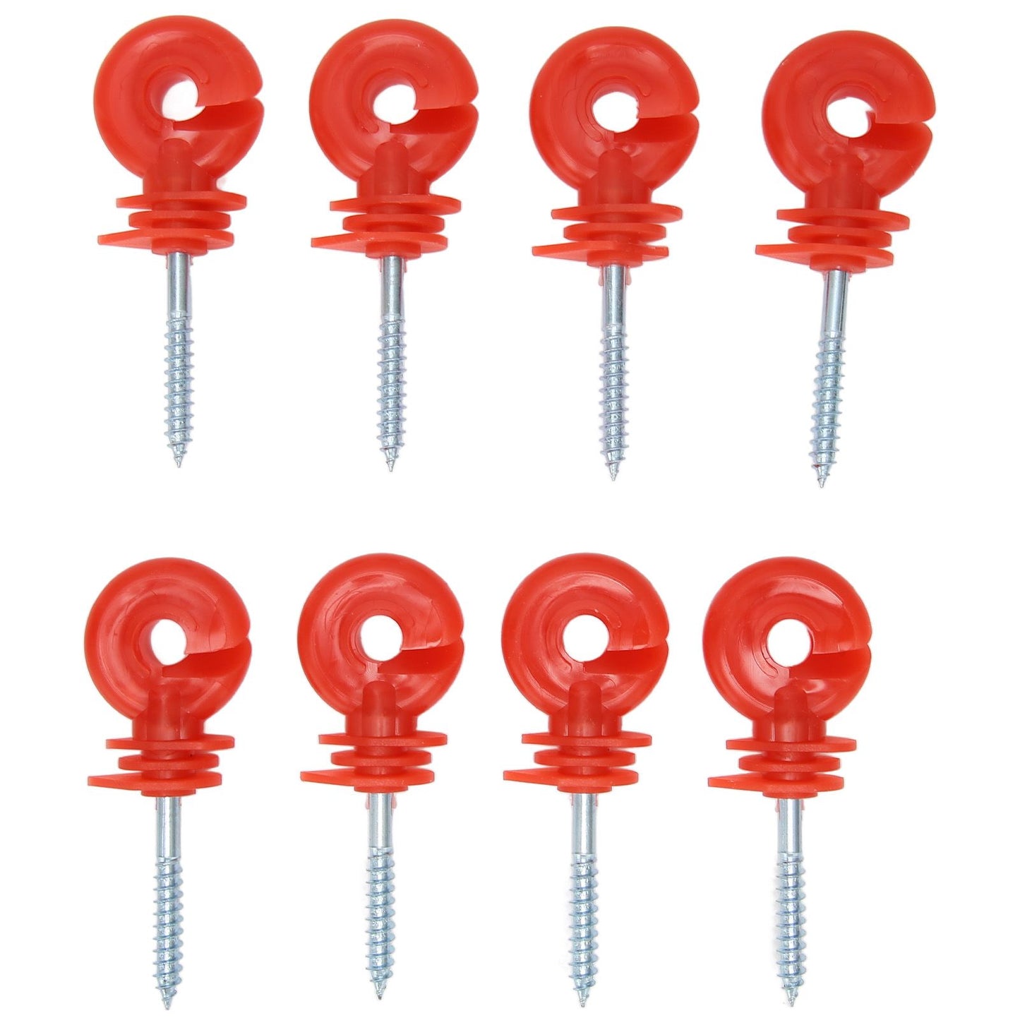 50PCS Fence Insulator Screw In Rainproof Sun Protection Plastic Steel Electric Fence Insulators for Electronic Fence Red