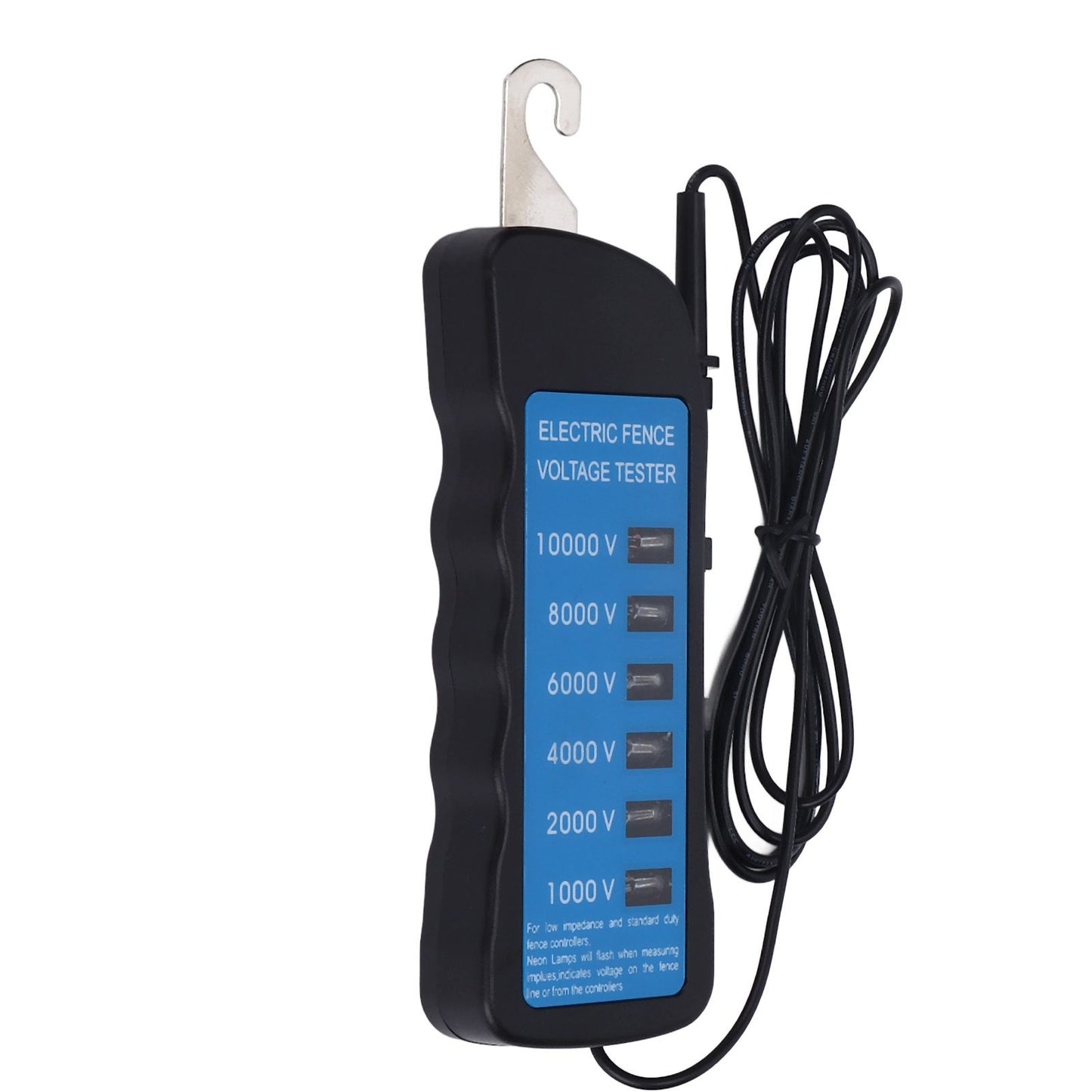 Electric Fence Tester Voltage Meter 10000V Waterproof Portable Tool with 6pcs Light for Farm