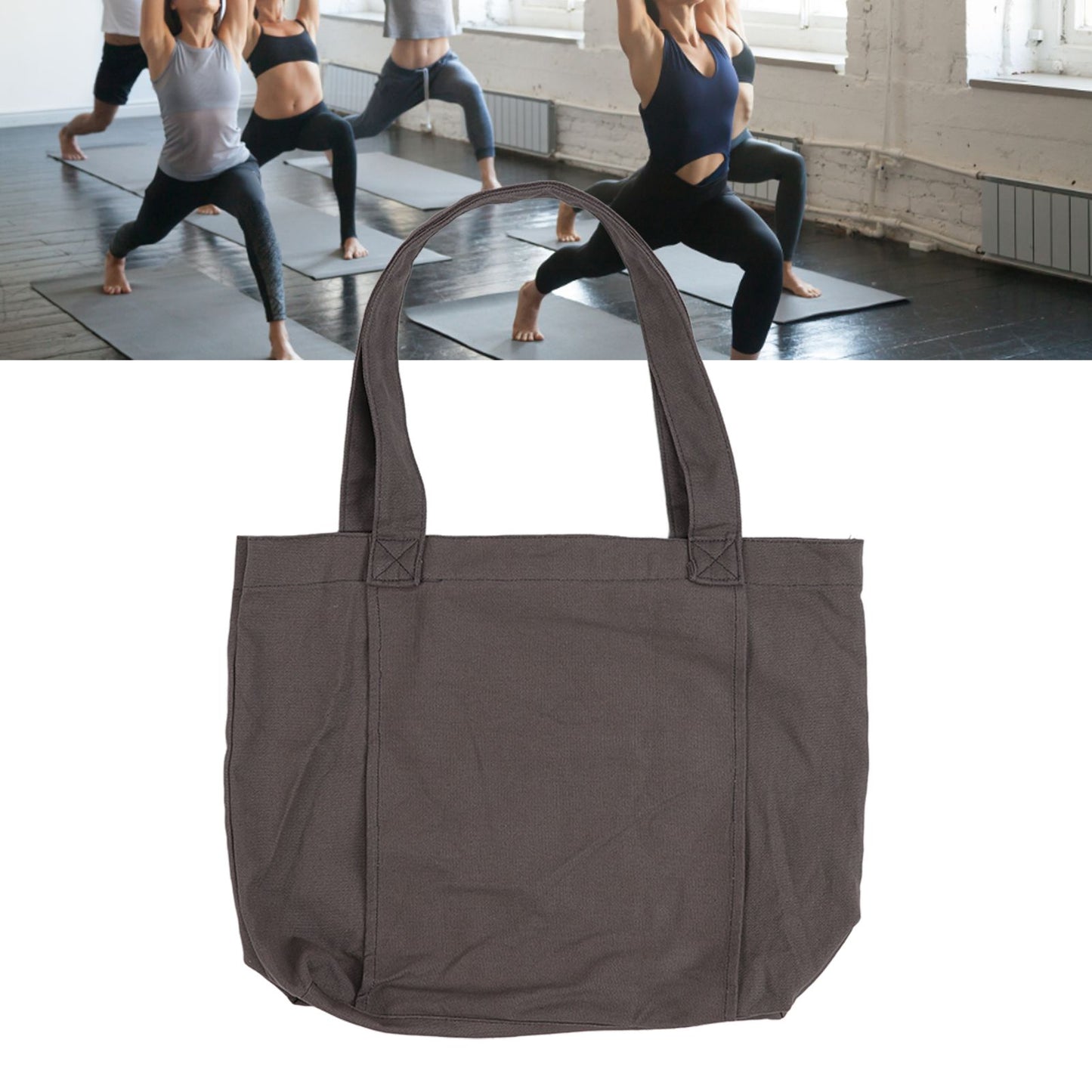 Yoga Tote Bag Large Capacity Portable Yoga Mat Carrier for Office Workout Travel Beach Gym Gray