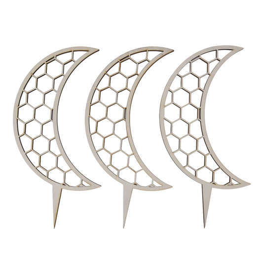 3 Pcs Vines Climbing Support Unique Design Composite Wood 30cm Flower Climbing Rack for Plant Modeling Moon Style