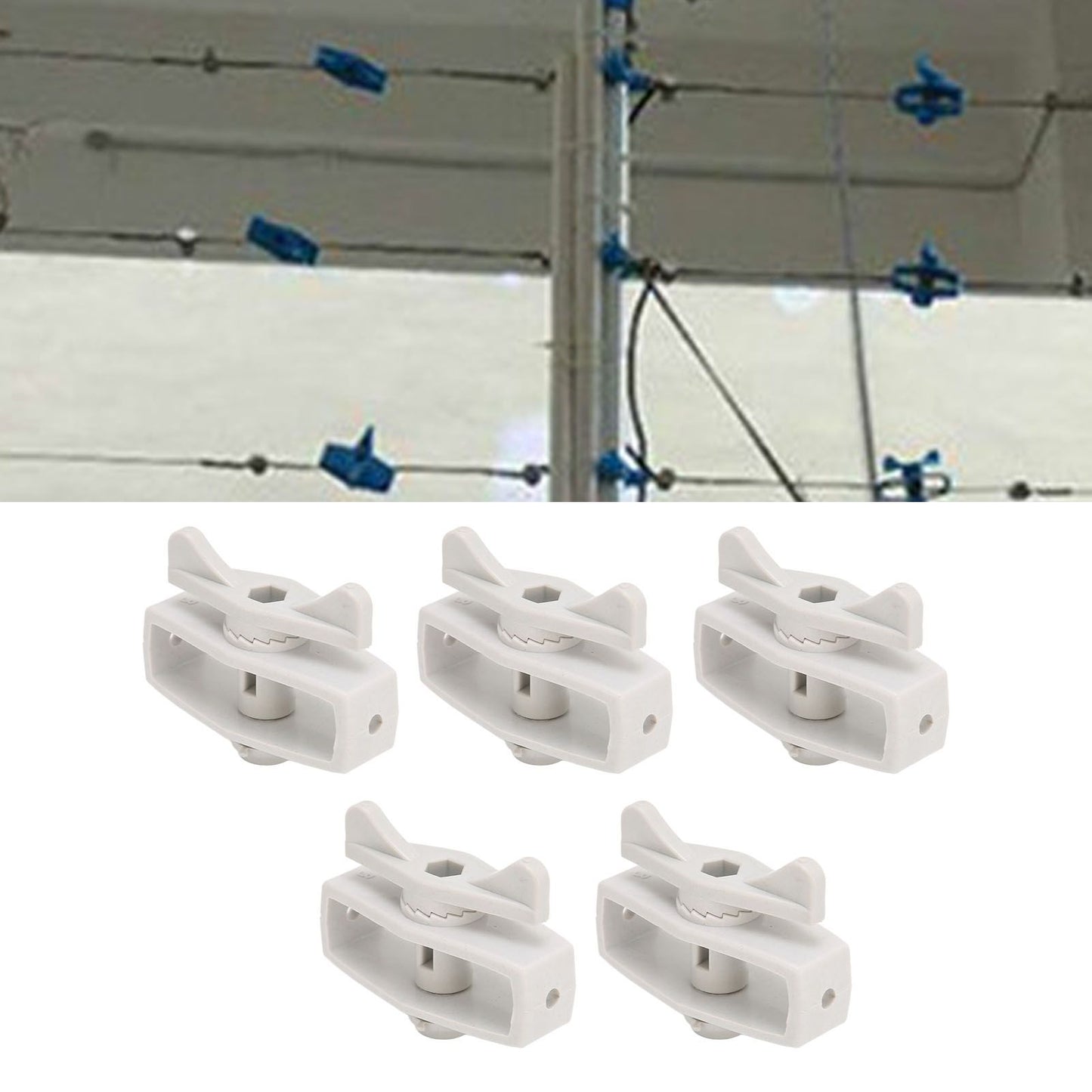 50Pcs Electric Fence Wire Tightener Portable Garden Electronic Fence Alloy Wire Tensioner Gray