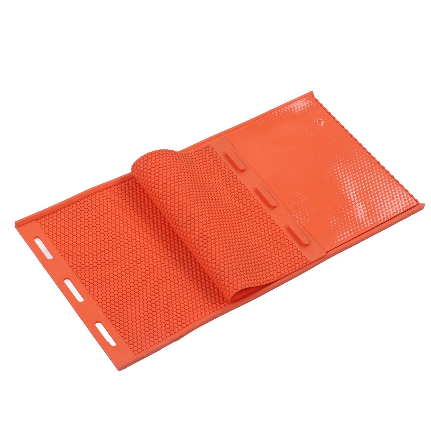 2pcs 5.4mm Beeswax Press Sheet Mould Foundation Foldable Silicone Beeswax Mold for Beekeeping Orange